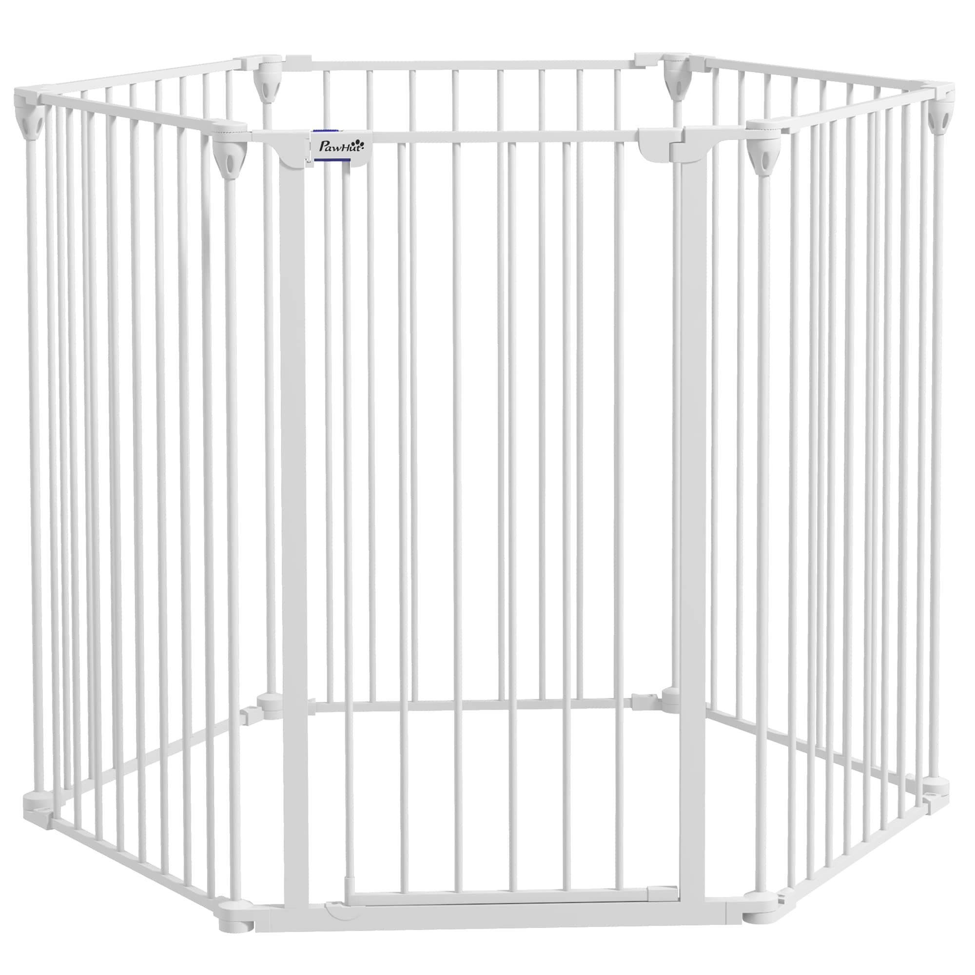 PawHut Enclos Modulable 6 Panneaux avec Porte pour Chiens Blanc Hauteur 100 cm Aosom France