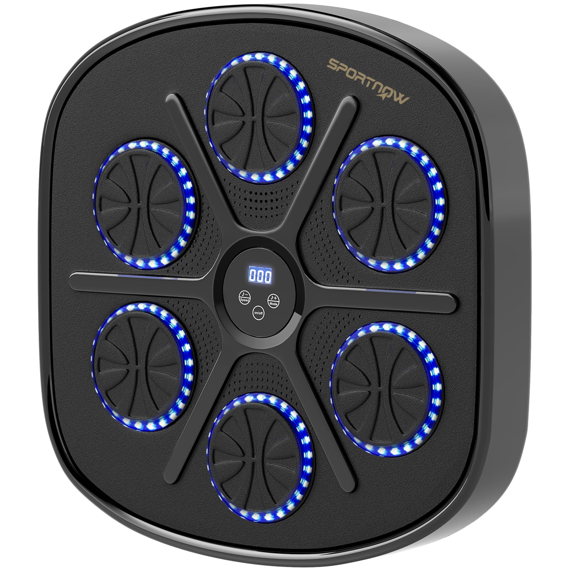 SPORTNOW Machine de boxe musicale boxe mural musique avec 9 vitesses et modes Bluetooth gants de boxe 41,8 x 44,6 x 7,5 cm noir