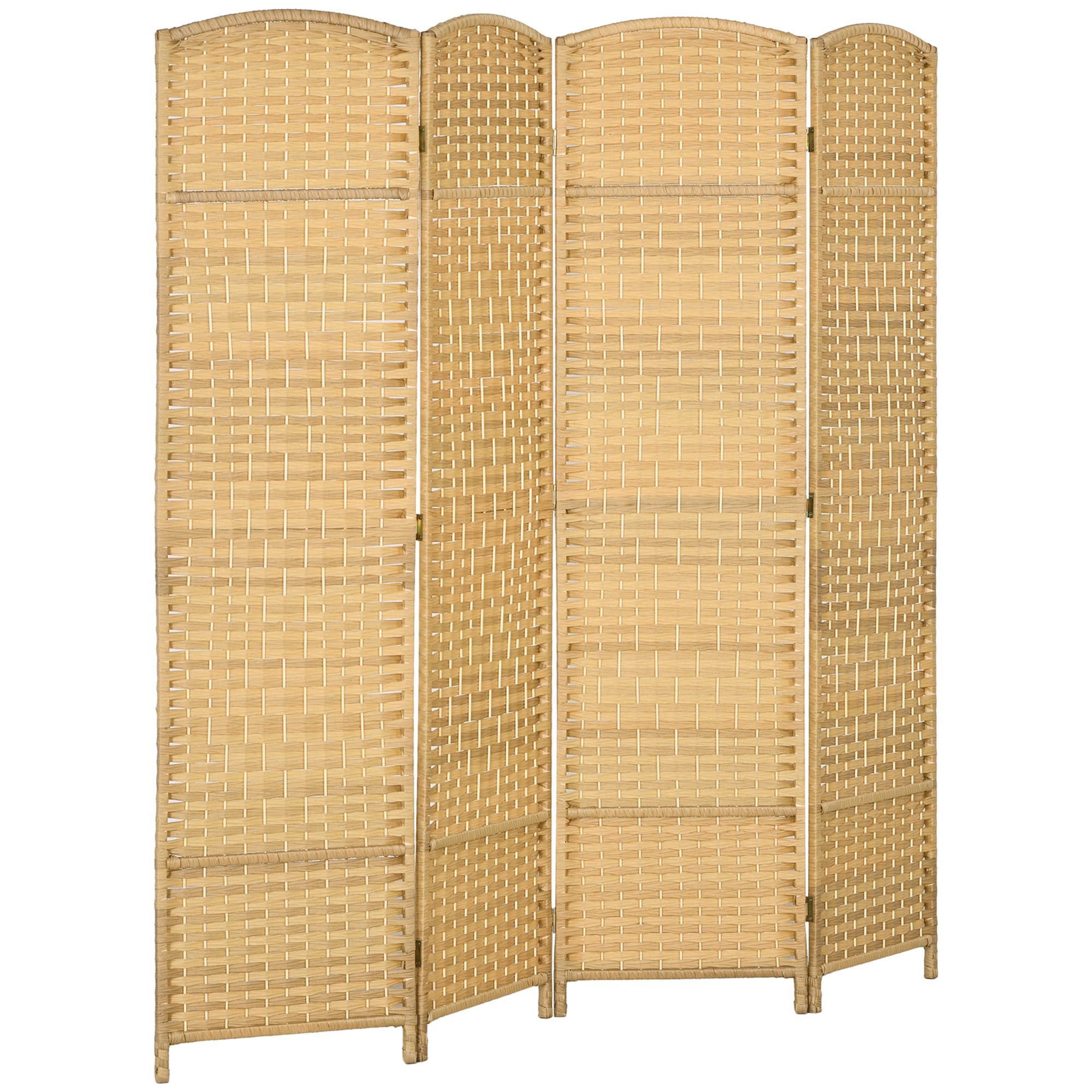 HOMCOM Paravent intérieur en bois 4 panneaux séparateur de pièce pliable pour salon chambre 180 x 180 cm bois naturel