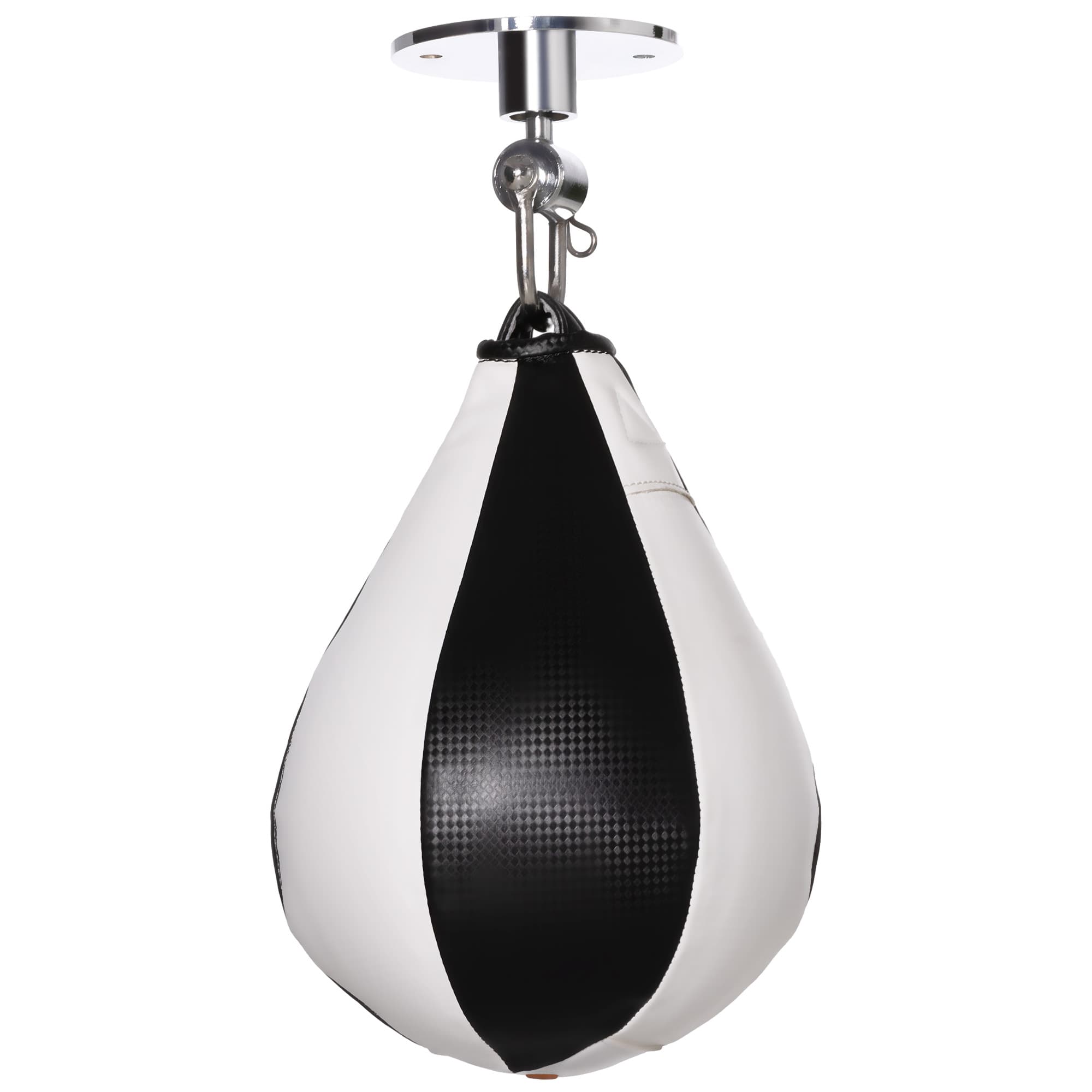 SPORTNOW Poire de vitesse boxe sac de frappe adulte avec pivotant rotule 360° pompe montage mural ou plafonnier noir et blanc