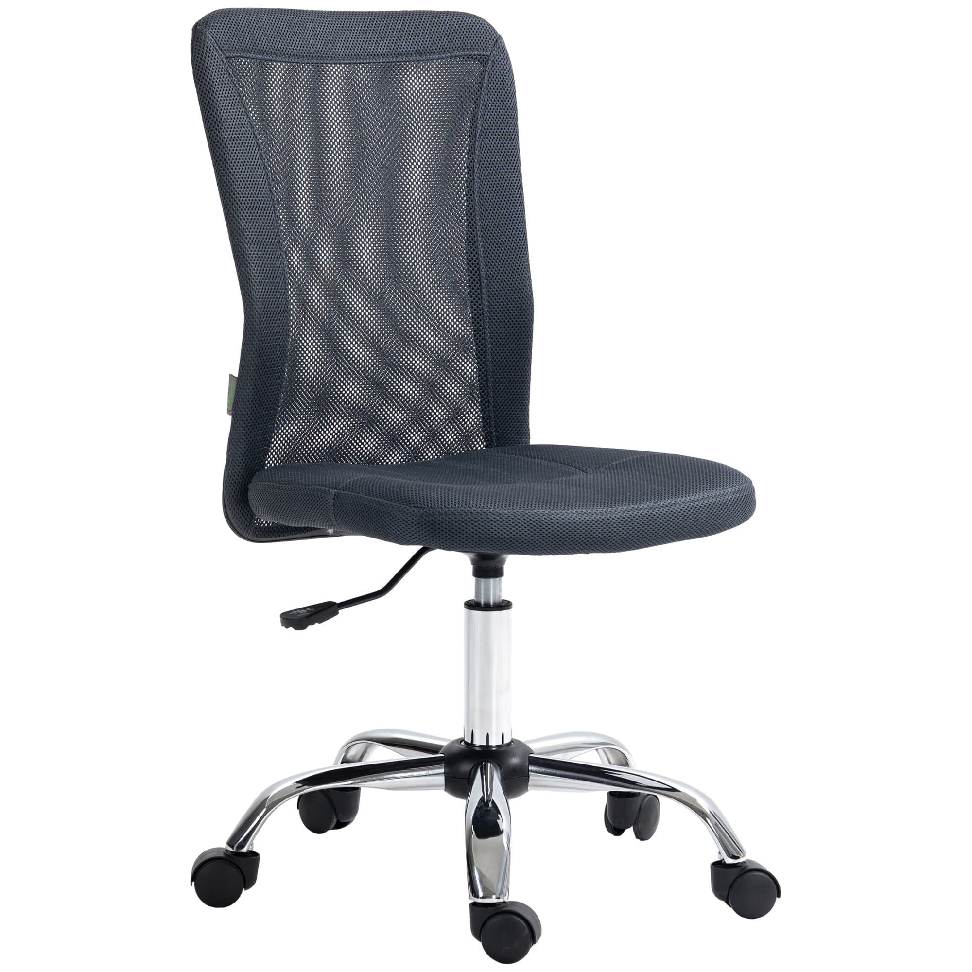 Vinsetto Chaise de bureau ergonomique hauteur réglable piètement chromé pivotant 360° revêtement maille gris foncé