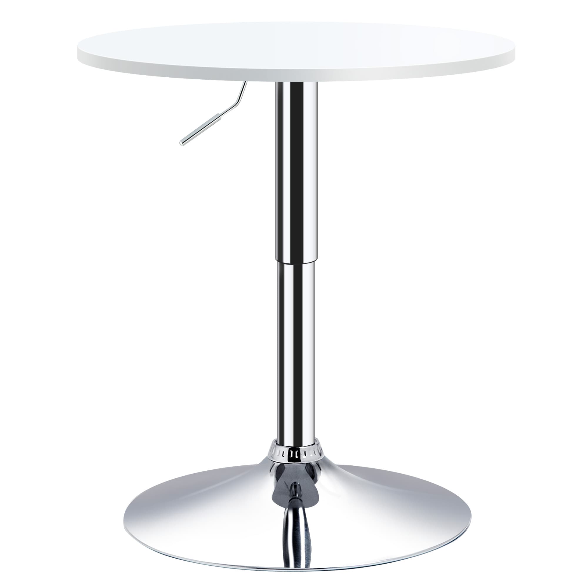 HOMCOM Table de bar ronde mange-debout table de bistro hauteur réglable 69-93 cm et plateau pivotant, base en métal