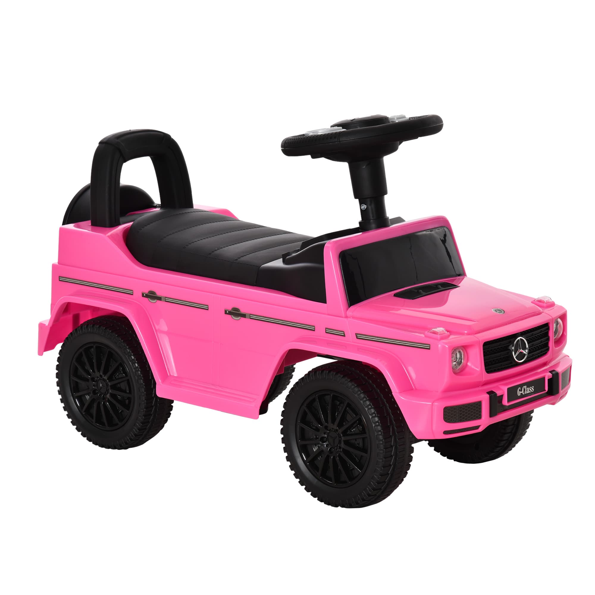 HOMCOM Camion porteur Enfants véhicule à pousser licence Mercedes Benz 12-36 Mois Coffre klaxon phares Rose