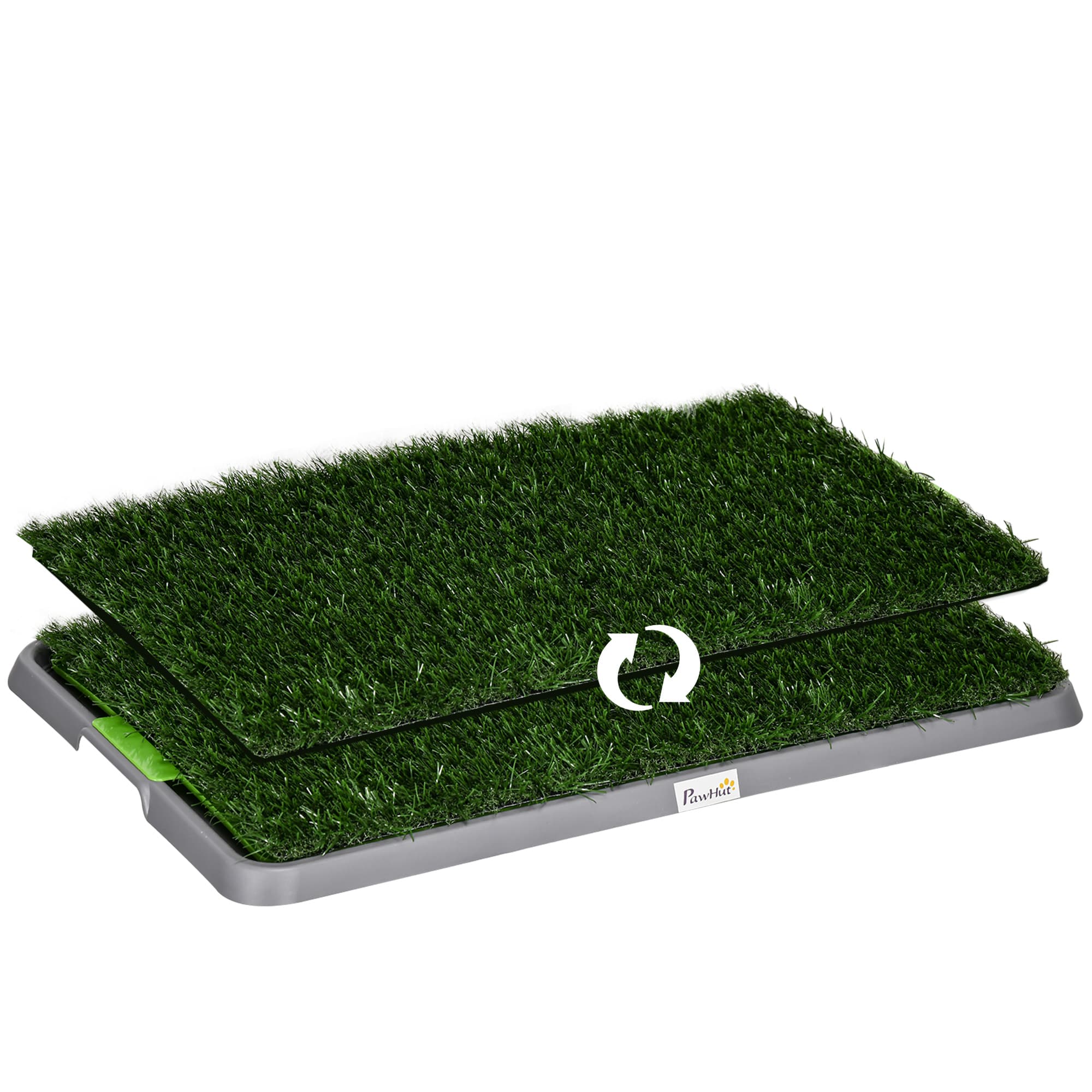 PawHut Toilette pour chien litière avec tapis en gazon artificiel bac pour l'apprentissage de la propreté, 67 x 41 cm