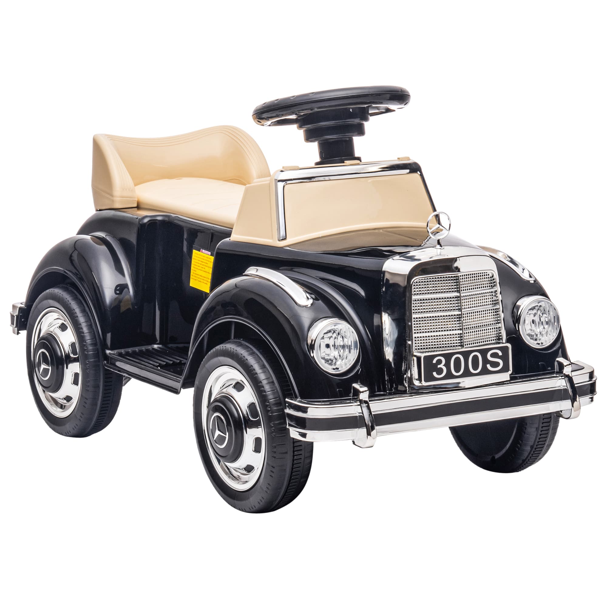 AIYAPLAY Porteur Enfants Voiture Licence Mercedes-Benz 300S 18-48 mois coffre rangement sous le siège noir