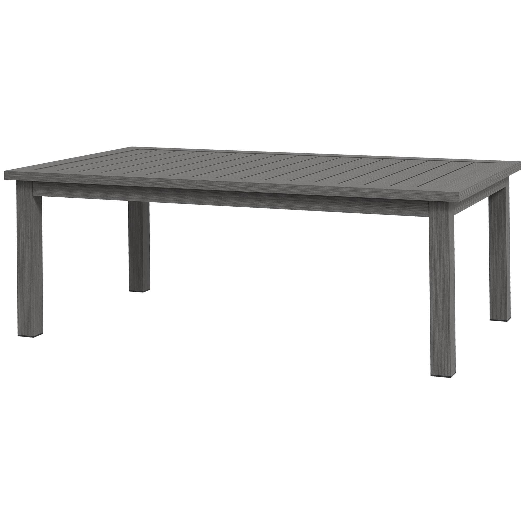 Outsunny Table basse rectangulaire plateau à lattes pour intérieur/extérieur en aluminium, 100 x60 x37 cm marron