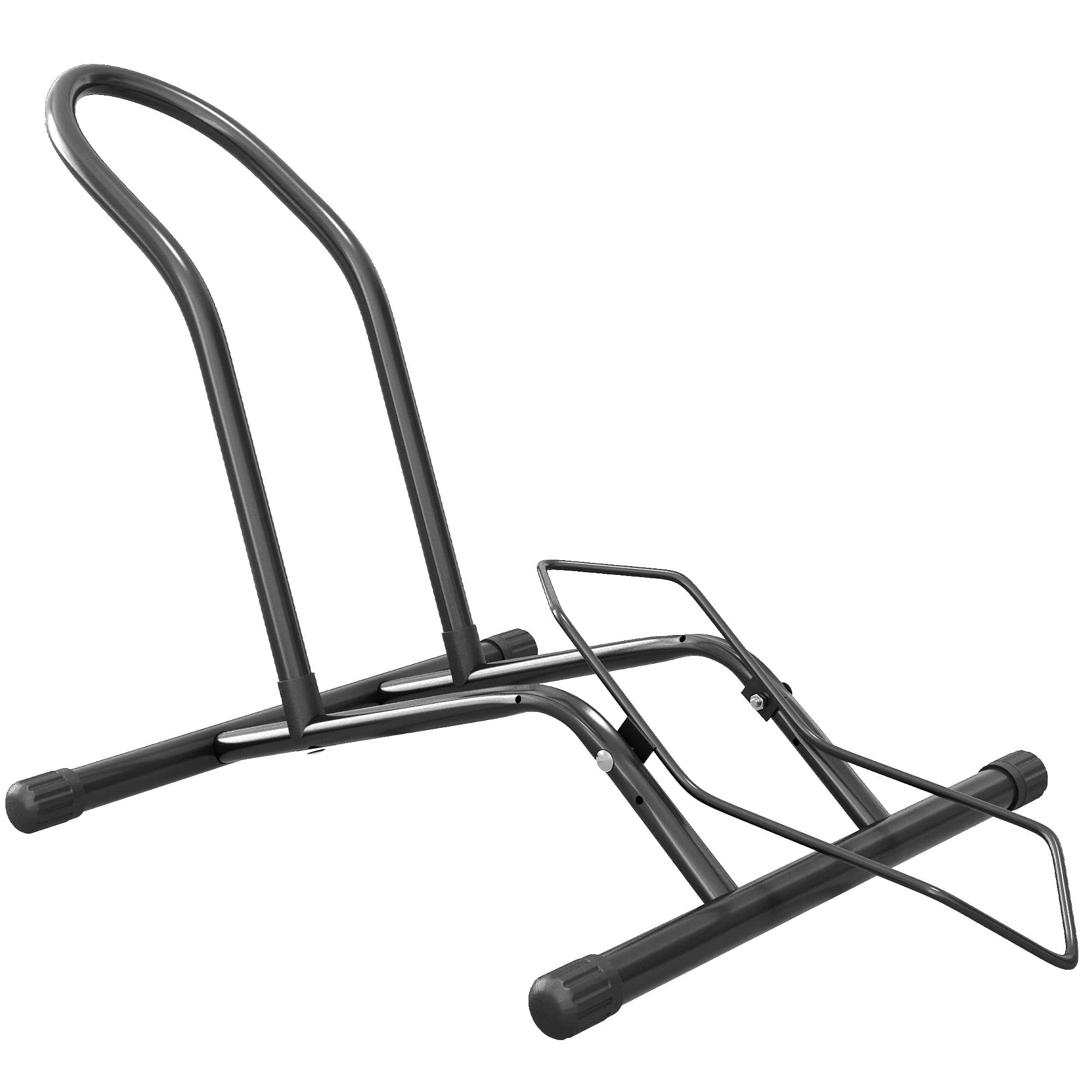 SPORTNOW Porte-vélos en acier pour stationnement de vélos support vélo sol pour l'intérieur et l'extérieur 59x41x38 cm Noir