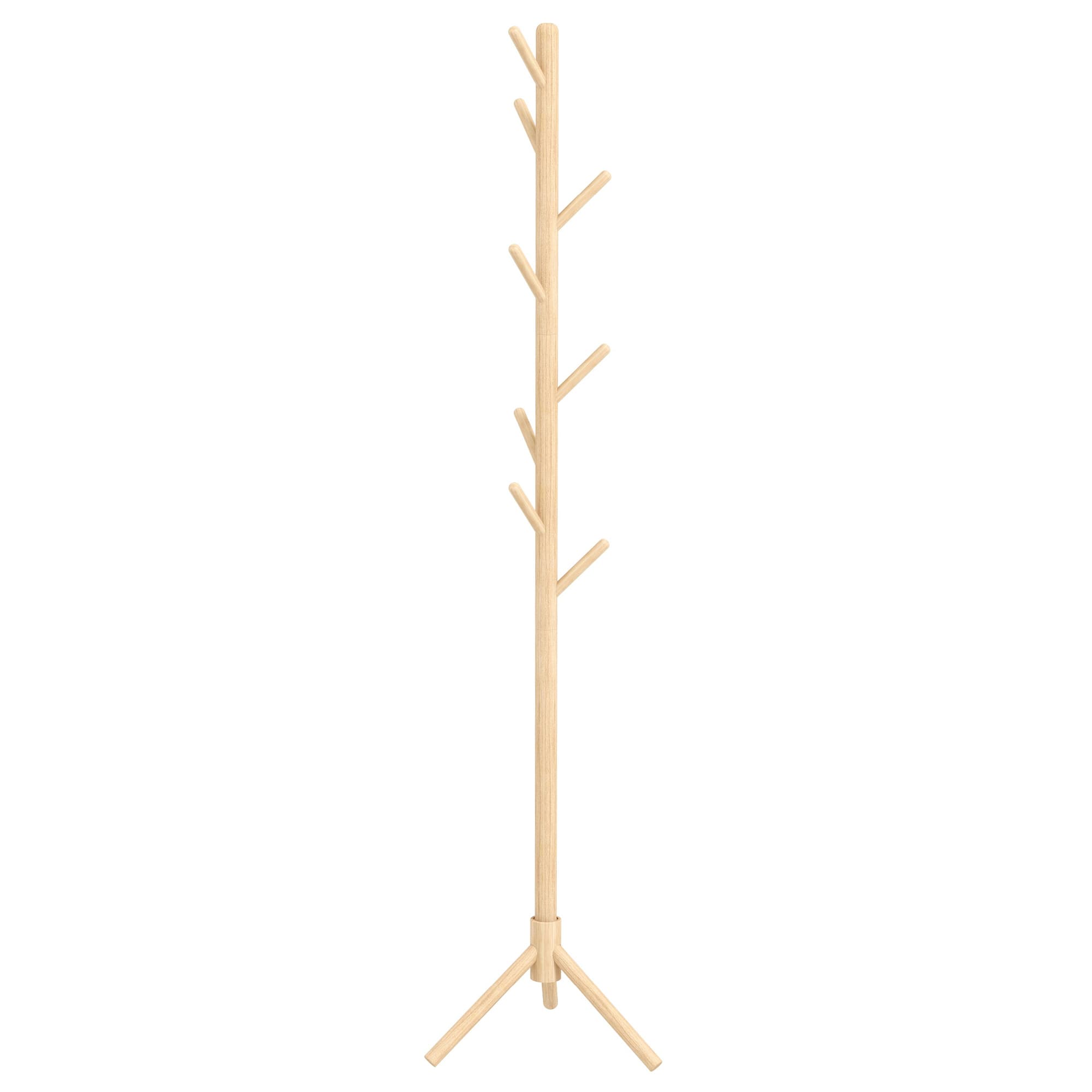 HOMCOM Portemanteau sur pied en bois portant à vêtements vestiaire 8 patères 40 x 40 x 165 cm naturel