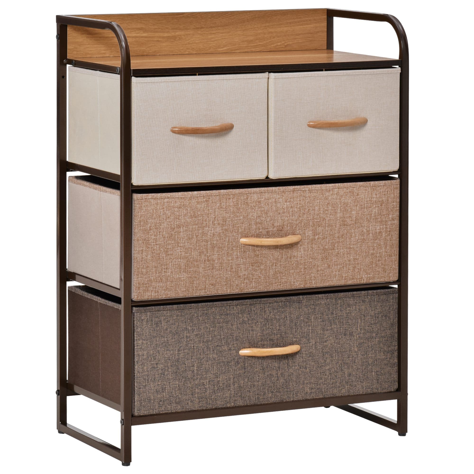 Outsunny Meuble de Rangement 4 Tiroirs en Tissu Multicolore pour Maison Aosom France