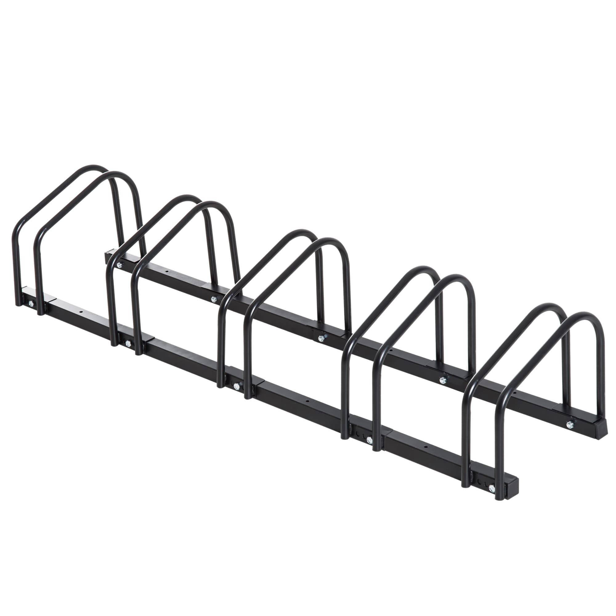 HOMCOM Râtelier 5 vélos range-vélos support rangement vélo à pneu 65 mm dim. 145L x 33l x 27H cm acier noir