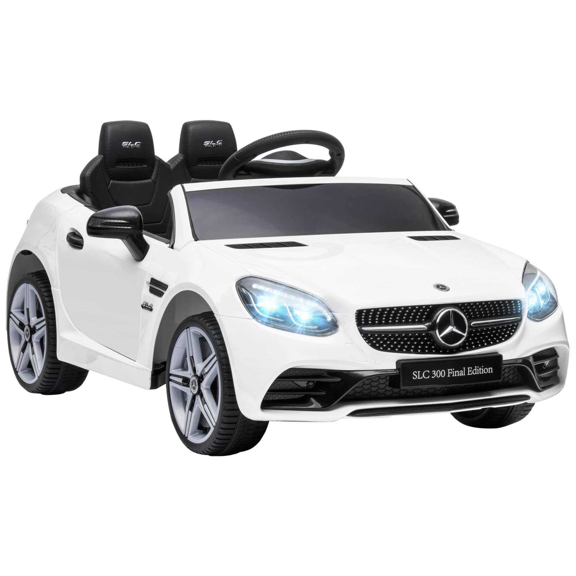 AIYAPLAY Véhicule Électrique Enfant Mercedes SLC 300 12V Vitesse Max 5 Km/h Sons et Lumières Télécommande Blanc Aosom France
