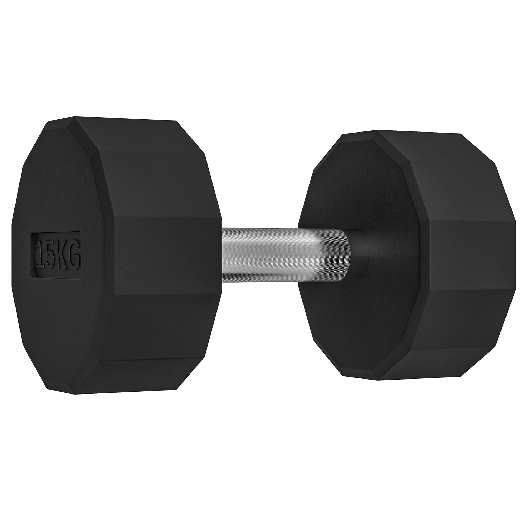 SPORTNOW Haltère poignée antidérapante, fitness, sport à domicile, 15kg, noir