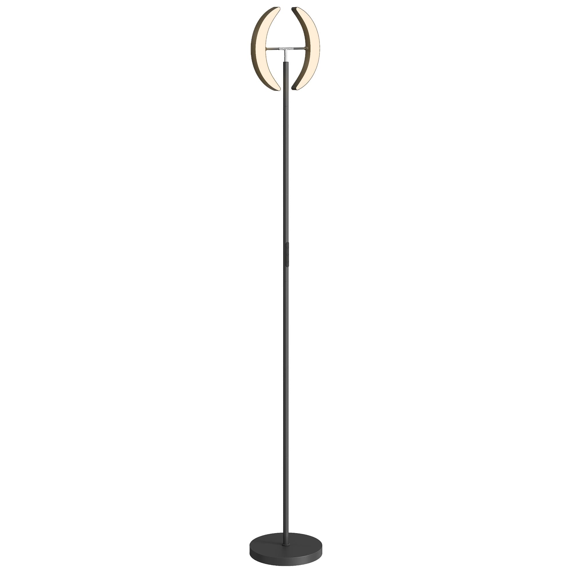 HOMCOM Lampadaire RGB, lampe dimmable avec options d’éclairage multicolore, pivotant, Noir