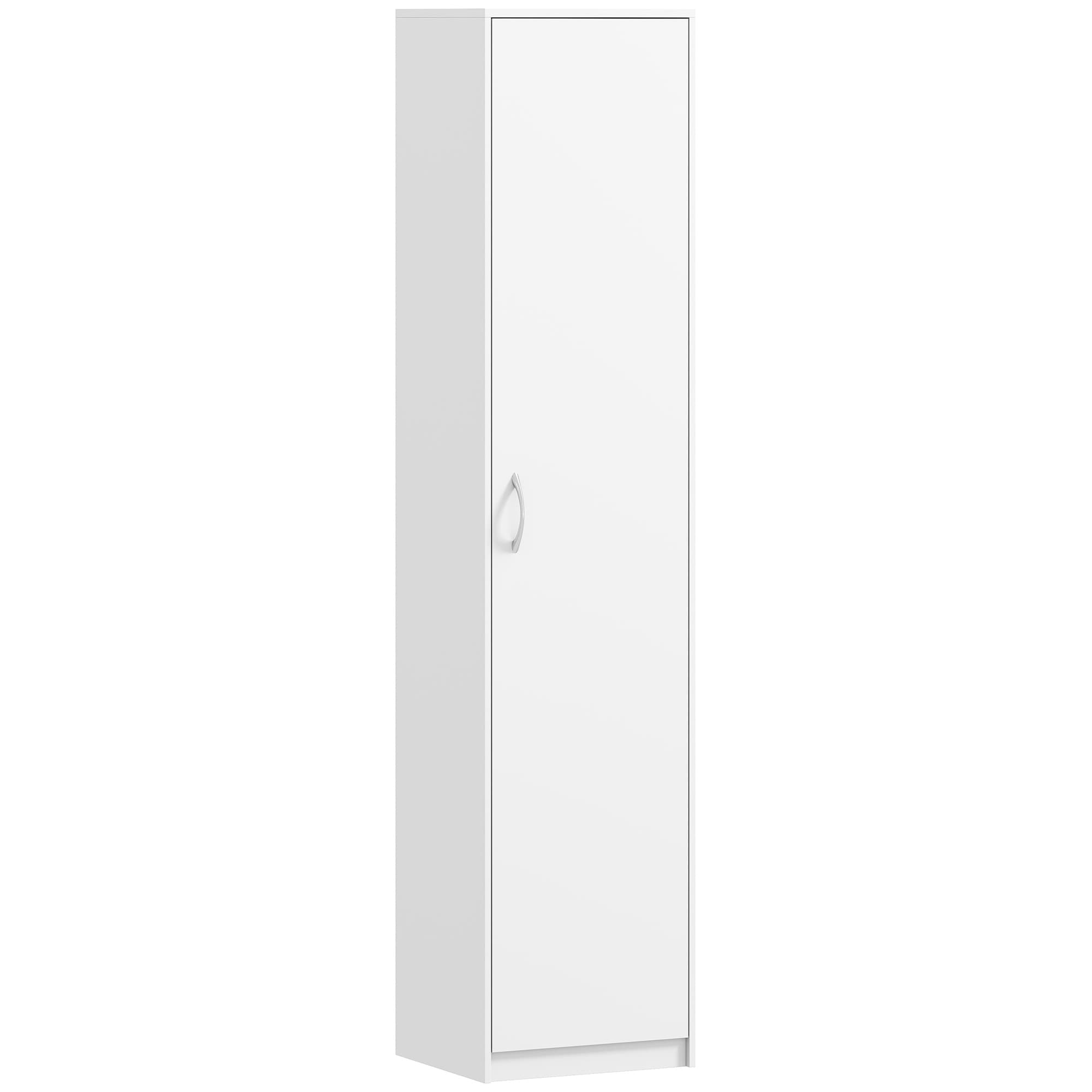 HOMCOM Armoire de Cuisine Slim à 5 Étagères avec Espace Intérieur Réglable, en Bois, 40x35x180 cm, Blanc