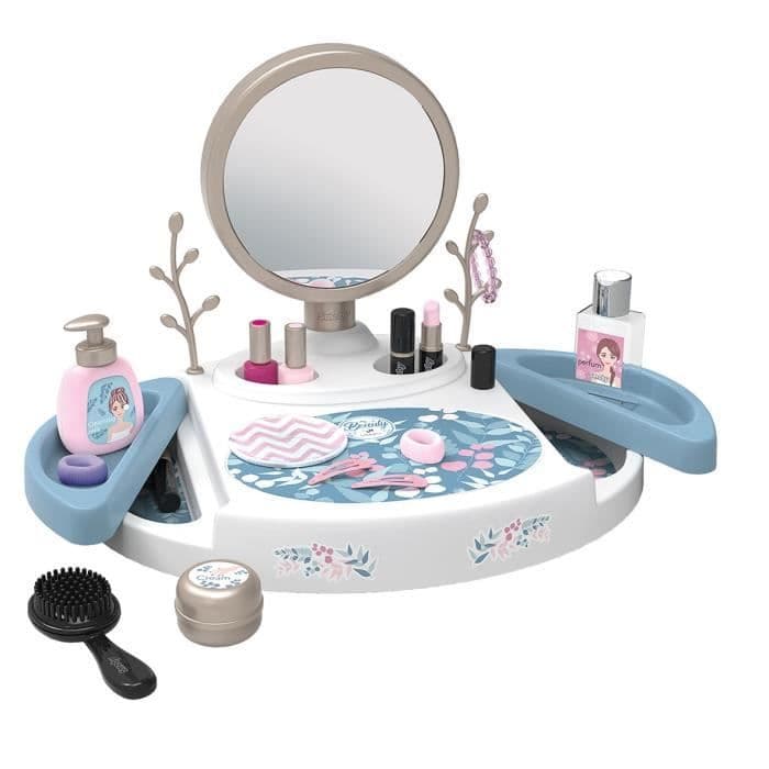 Smoby - My beauty studio - Coiffeuse sur table avec miroir inclinable et amovible - 15 accessoires factices - Fabrication française