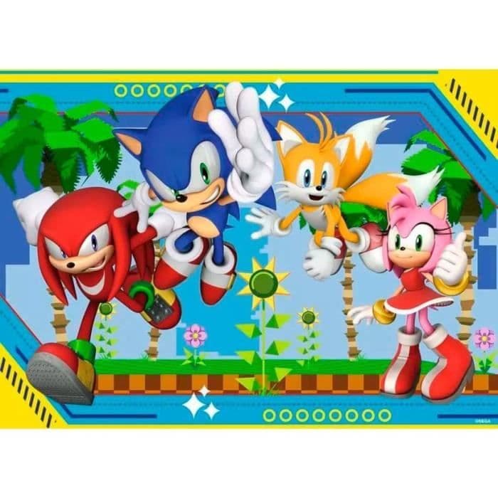 Puzzle 100 pieces XXL Sonic, Knuckles, Sonic, Tails et Amy / Sonic, Des 6 ans, Puzzle de qualité supérieure, 12001134