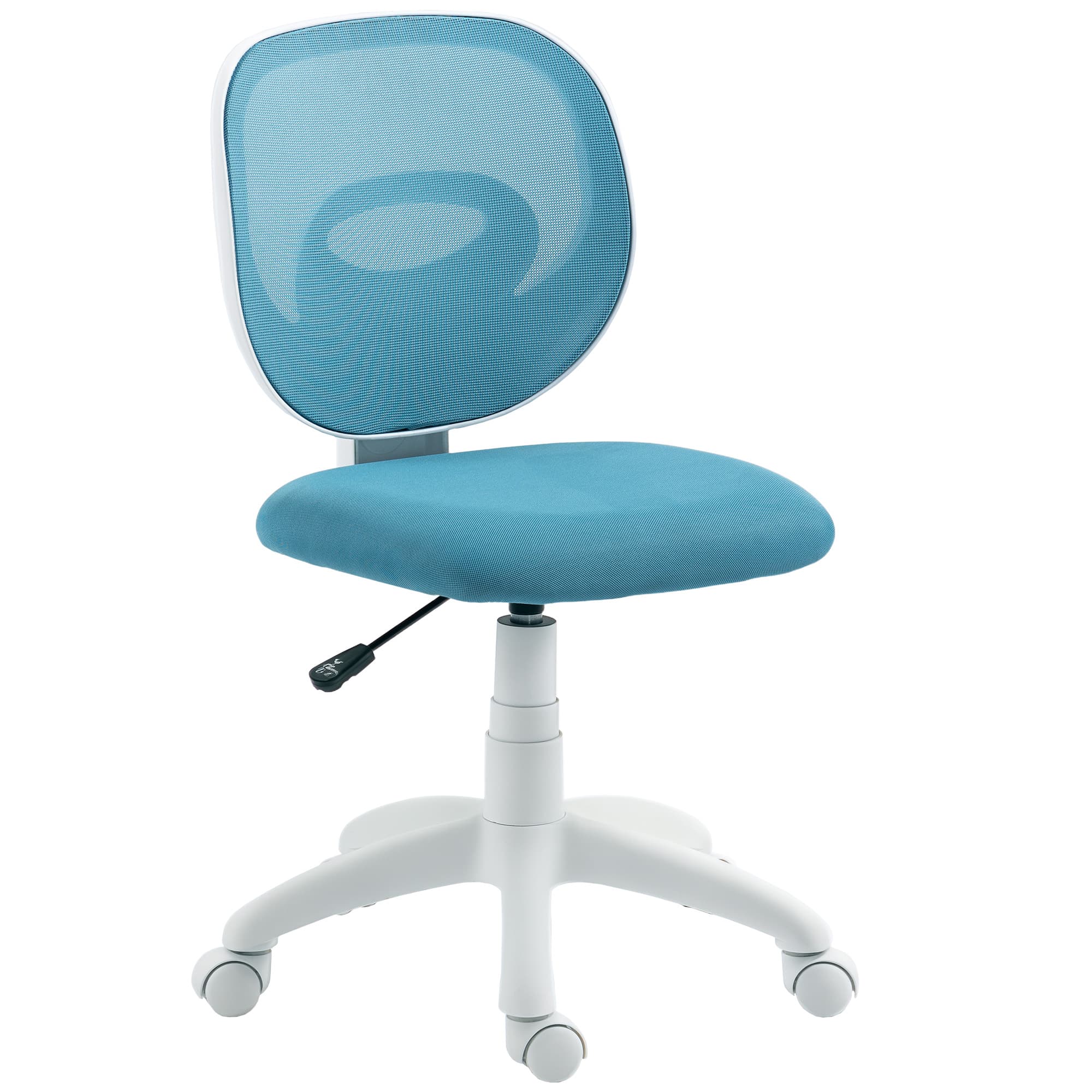 HOMCOM Chaise de bureau ergonomique avec dossier en C, hauteur réglable, Bleu