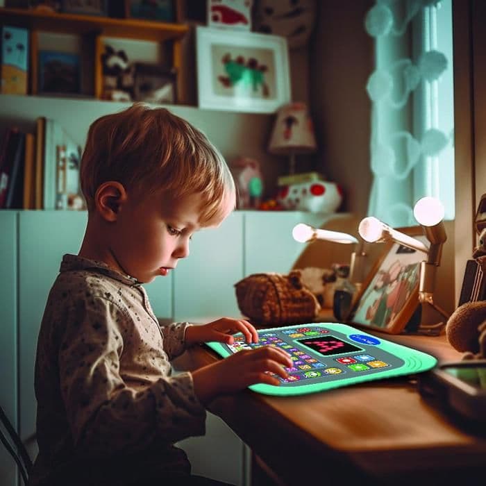 Lexibook, Tablette Parlante Éducative, Anglais/Français, Alphabet, Chiffres, Animaux, Piano, Modes quiz interactifs, Des 3 ans