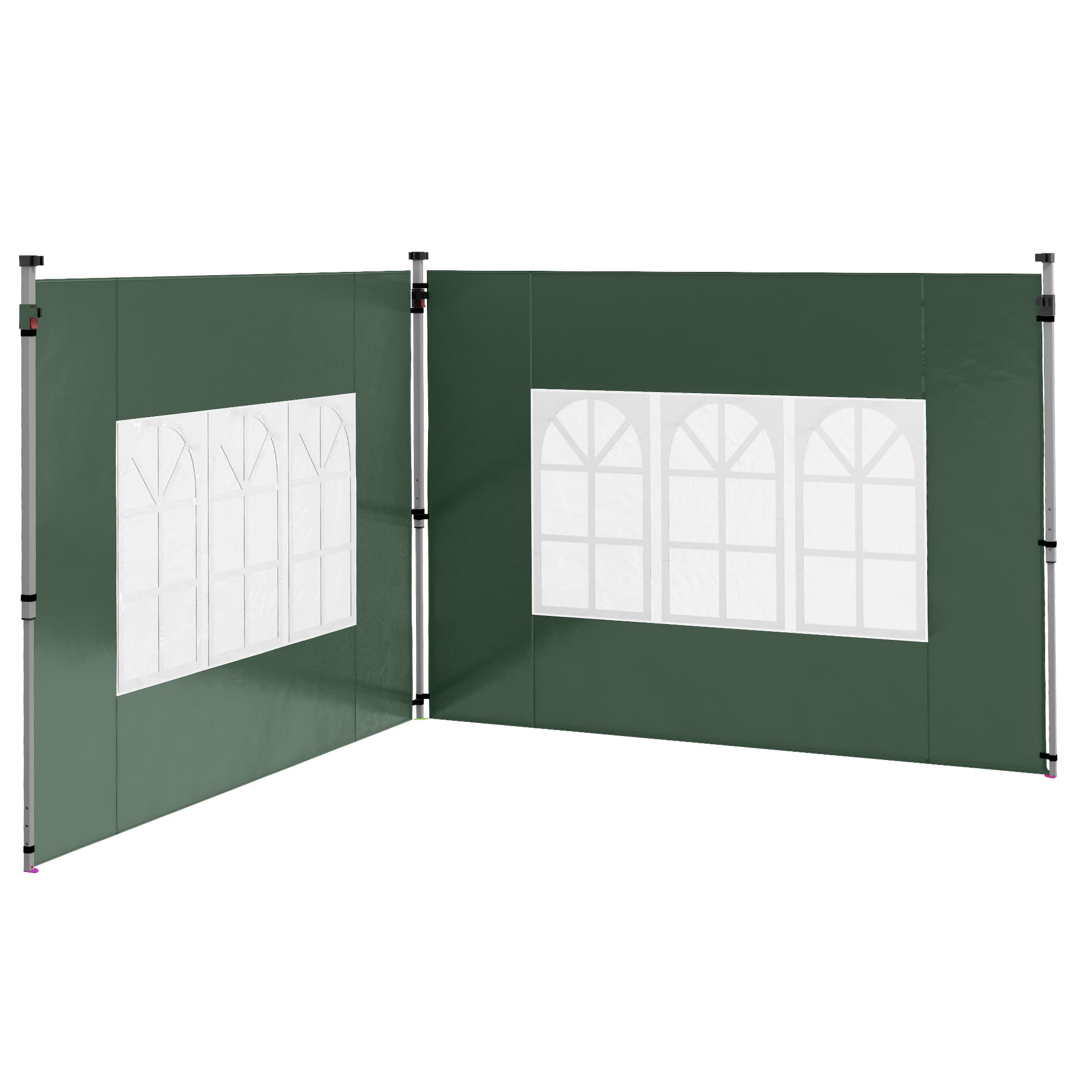 Outsunny Parois Latérales pour Tonnelle de 3 x 3 / 3 x 4 m 2 Panneaux en Tissu Oxford de 295x195 cm avec Fenêtre pour Fêtes Vert