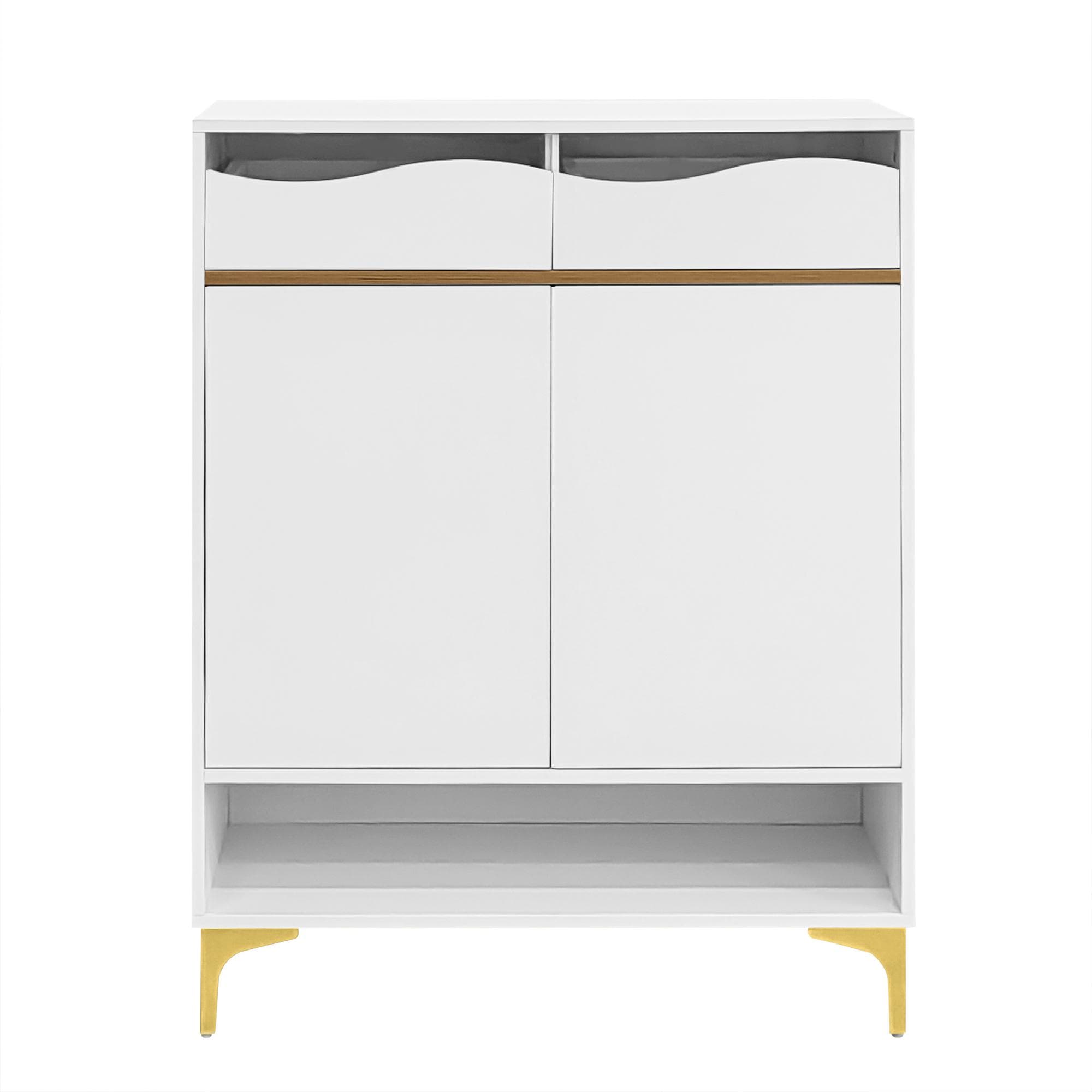 Meuble à chaussures avec éclairage LED, meuble d'entrée avec tiroirs et étagères, 80x35x105 cm, Blanc