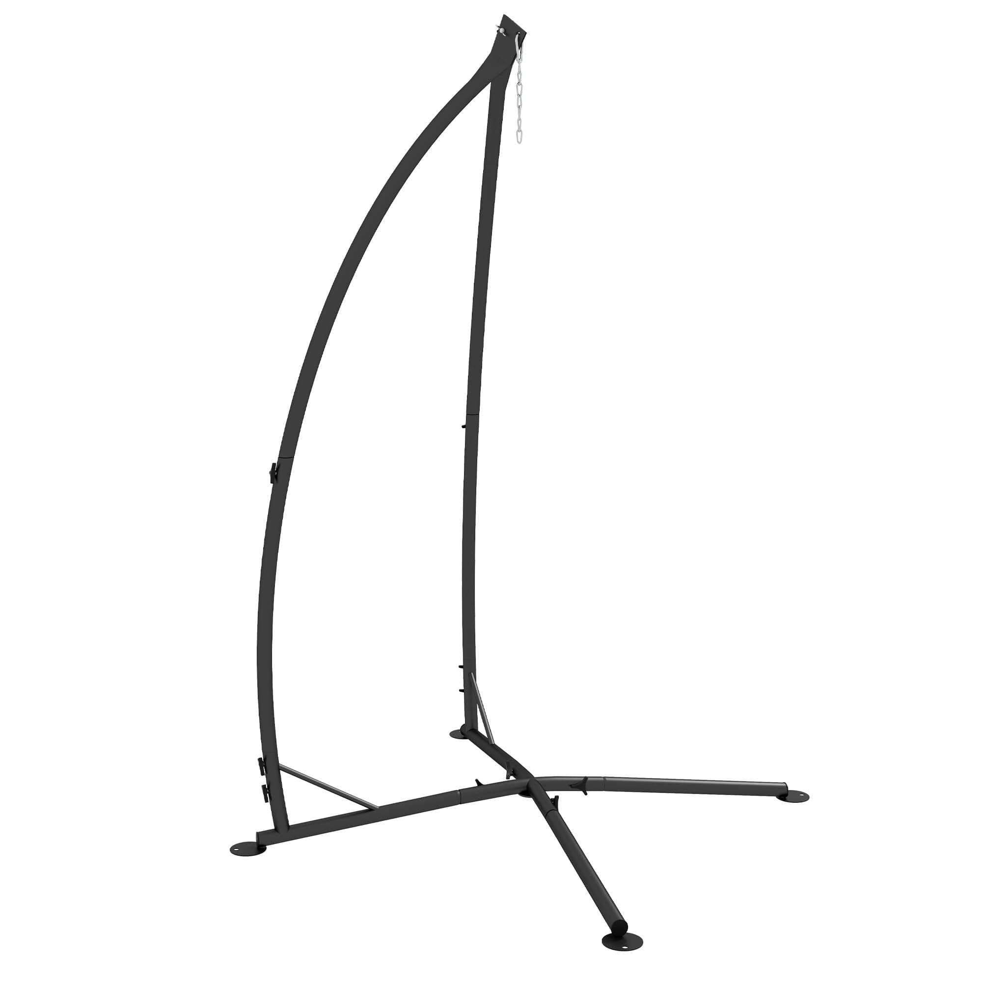 Outsunny Support pour Fauteuil Suspendu - Pied Fauteuil Suspendu, hauteur 215 cm - Charge Max. recommandée 150 Kg, métal noir