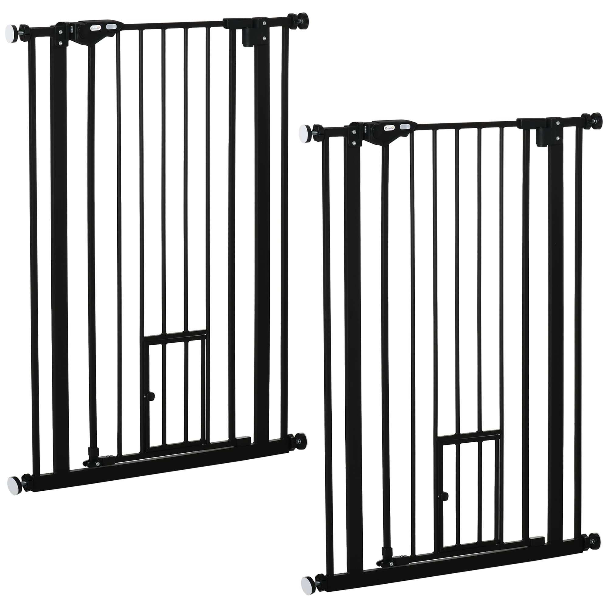 PawHut Lot de 2 barrières de sécurité animaux de 104H cm avec système de double verrouillage sans percage de 74 à 80 cm