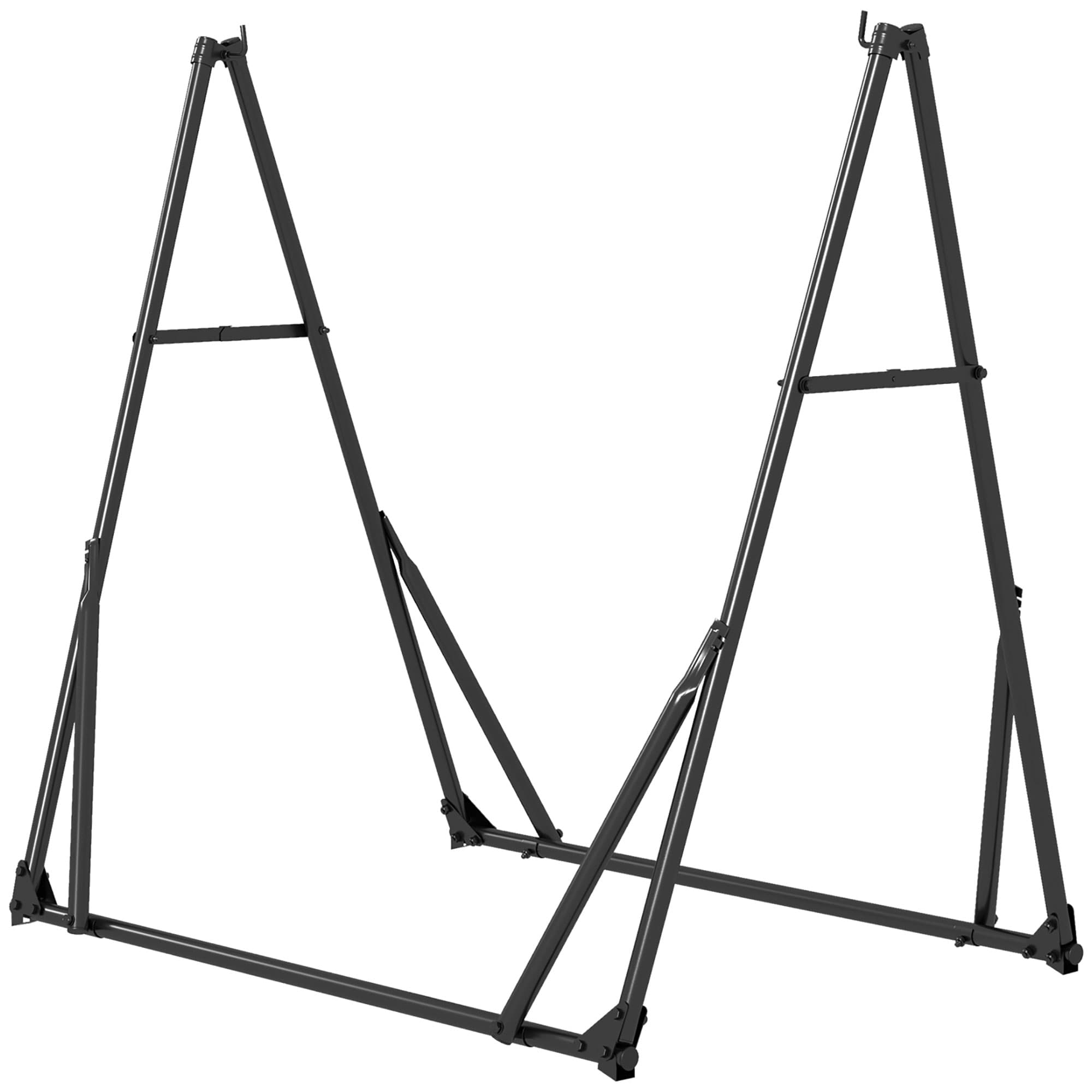 Outsunny Support de Hamac Pliable 2 en 1 Support pour Chaise Suspendue avec Structure en Métal et Sac de Transport Noir