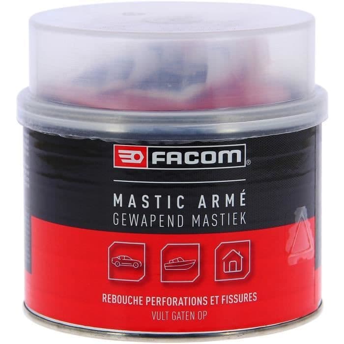 Mastic polyester armé 600g réparation fissures et perforations carrosserie - FACOM - Colle les pieces cassées et les composites