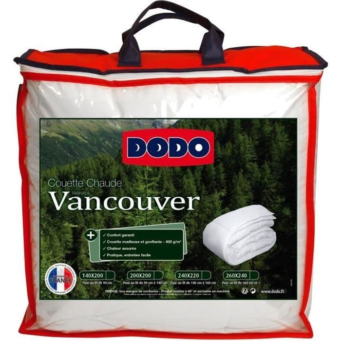 Couette Chaude Vancouver 400gr/m2 - DODO - 140 x 200 cm - Blanc