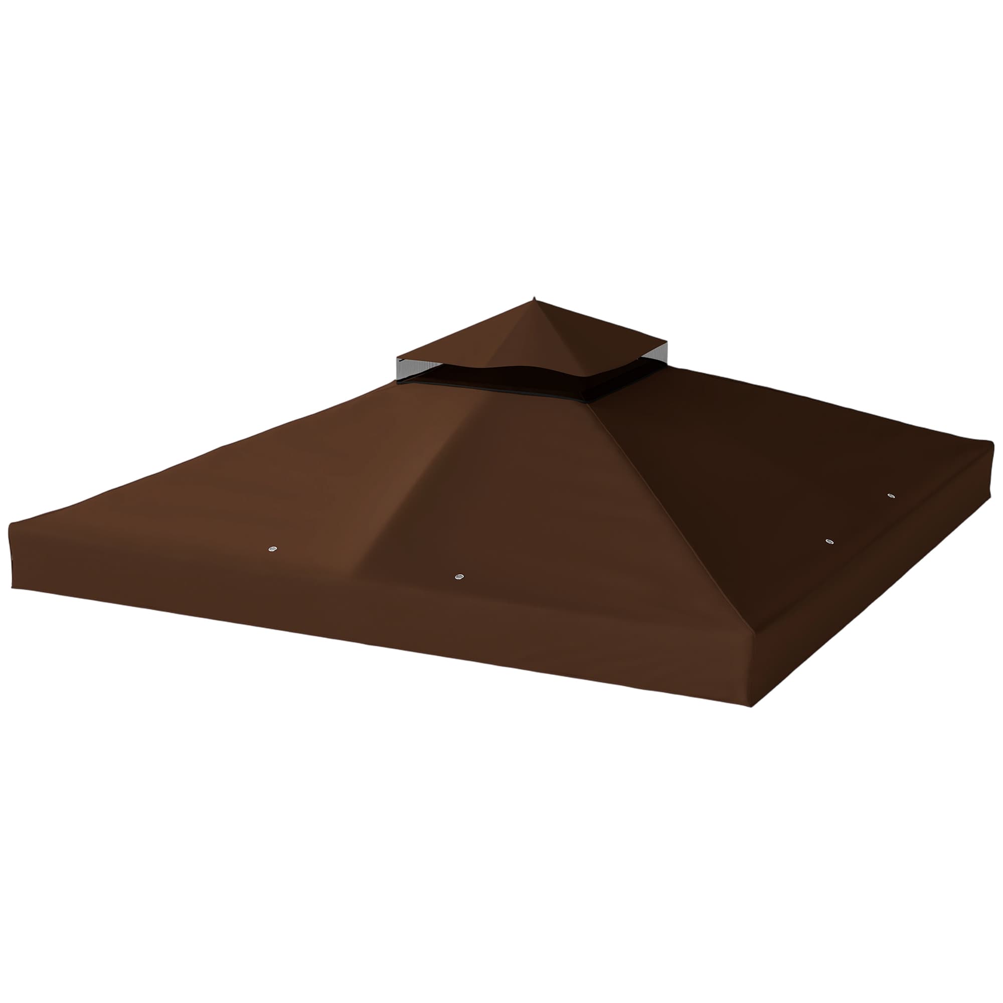 Outsunny Couverture pour Gazebo de Jardin 3x3 m UPF30+ à 2 Niveaux en Polyester couleur Café