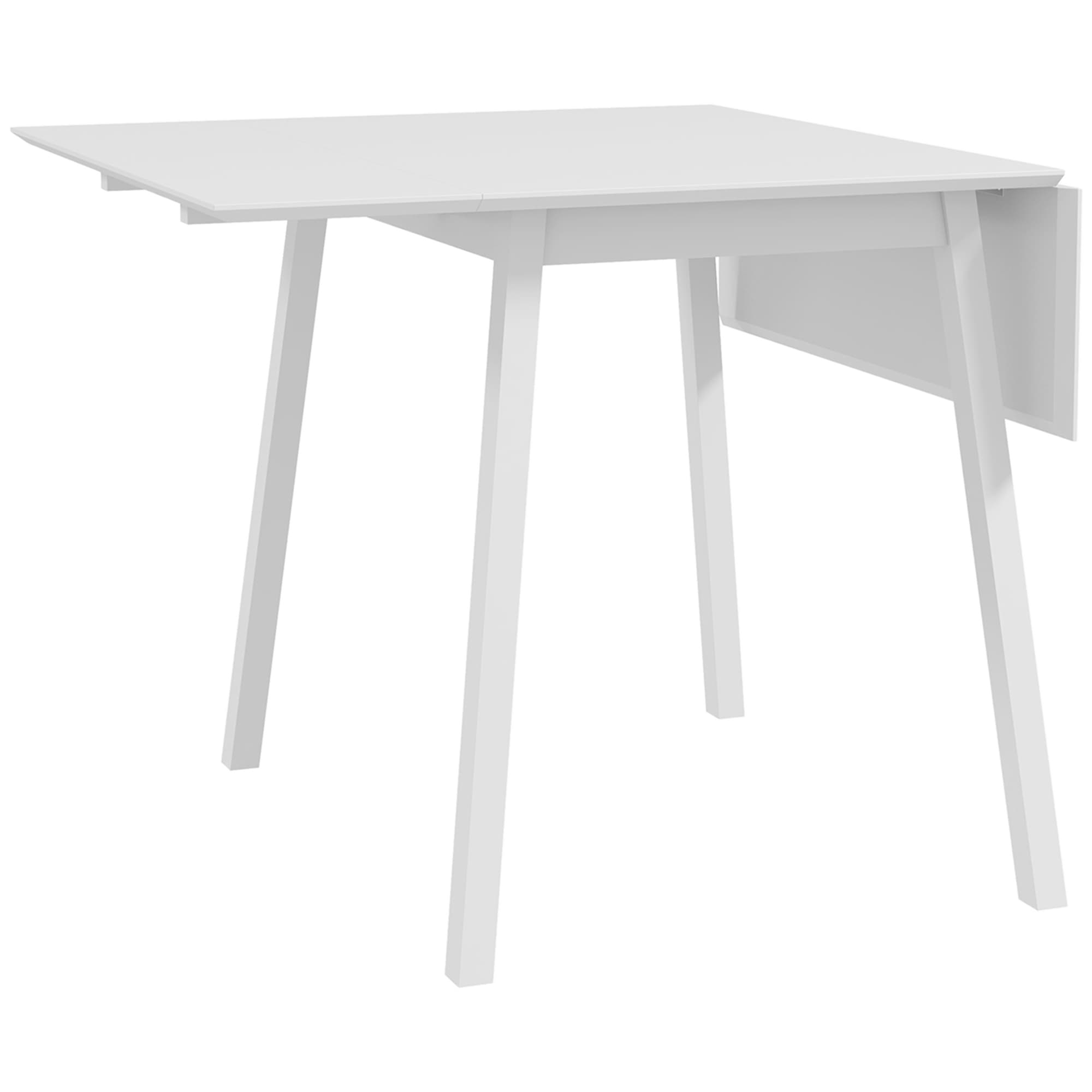 HOMCOM Table de cuisine pliable table à manger pliante avec plateau rabattable en bois pour 2 à 4 personnes blanc