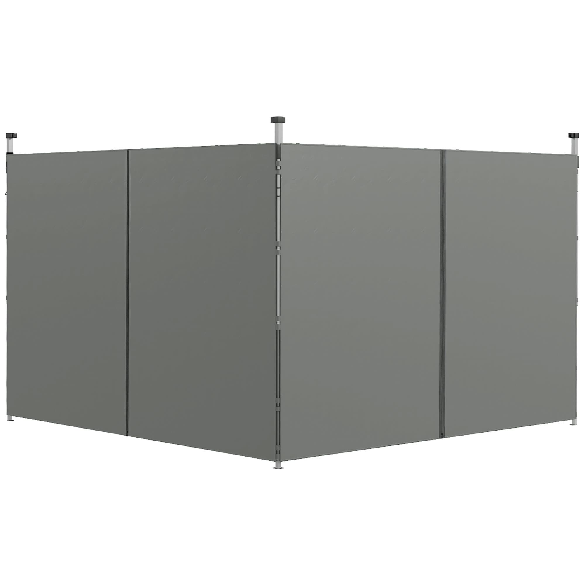Outsunny Parois latérales de Rechange Barnum panneaux latérals pour tonnelle 3 x 3 ou 3 x 6 m 2 pièces gris foncé