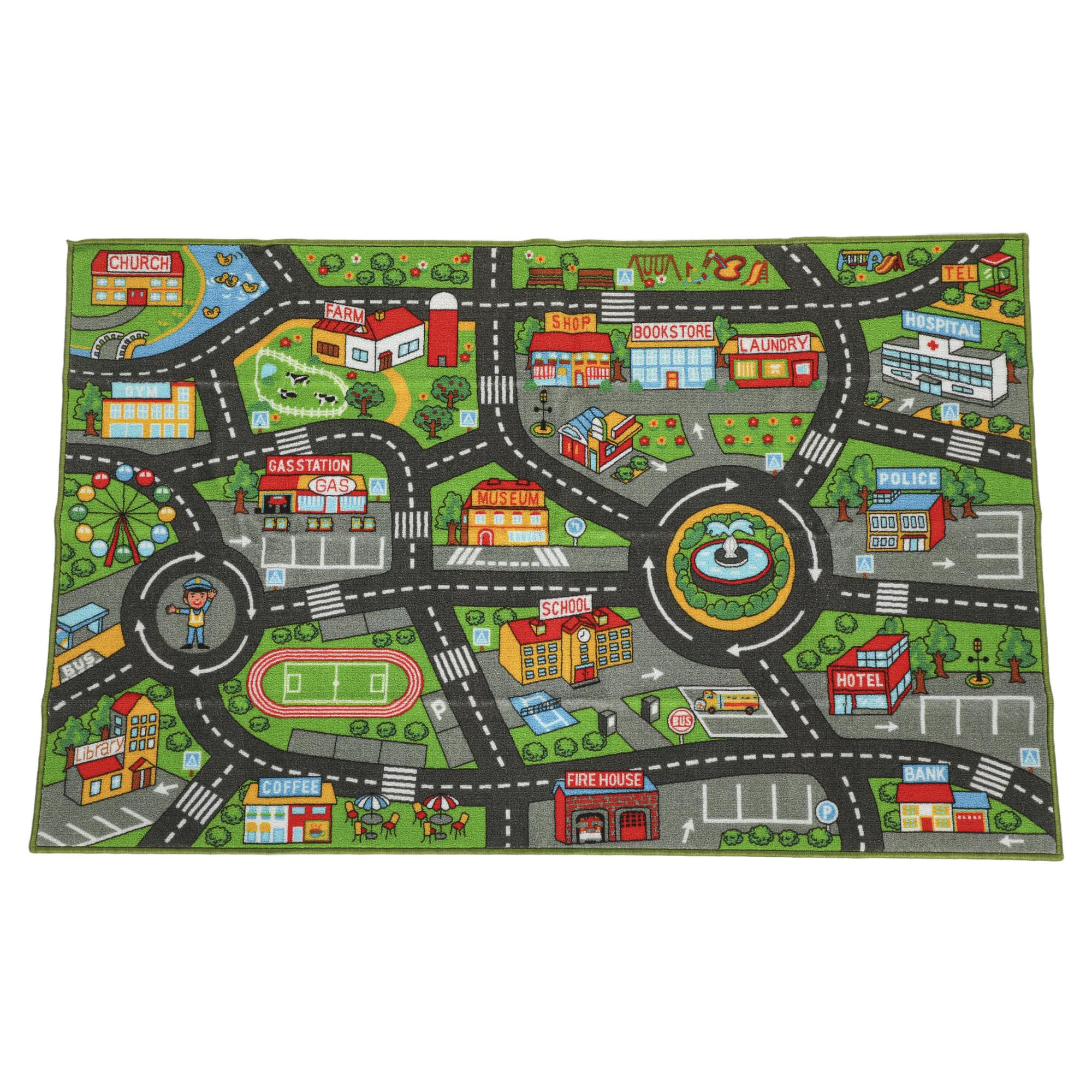 AIYAPLAY Tapis enfant Route de Ville 160x100 cm Tapis éducatif antidérapant pour rampement et jeux de voitures