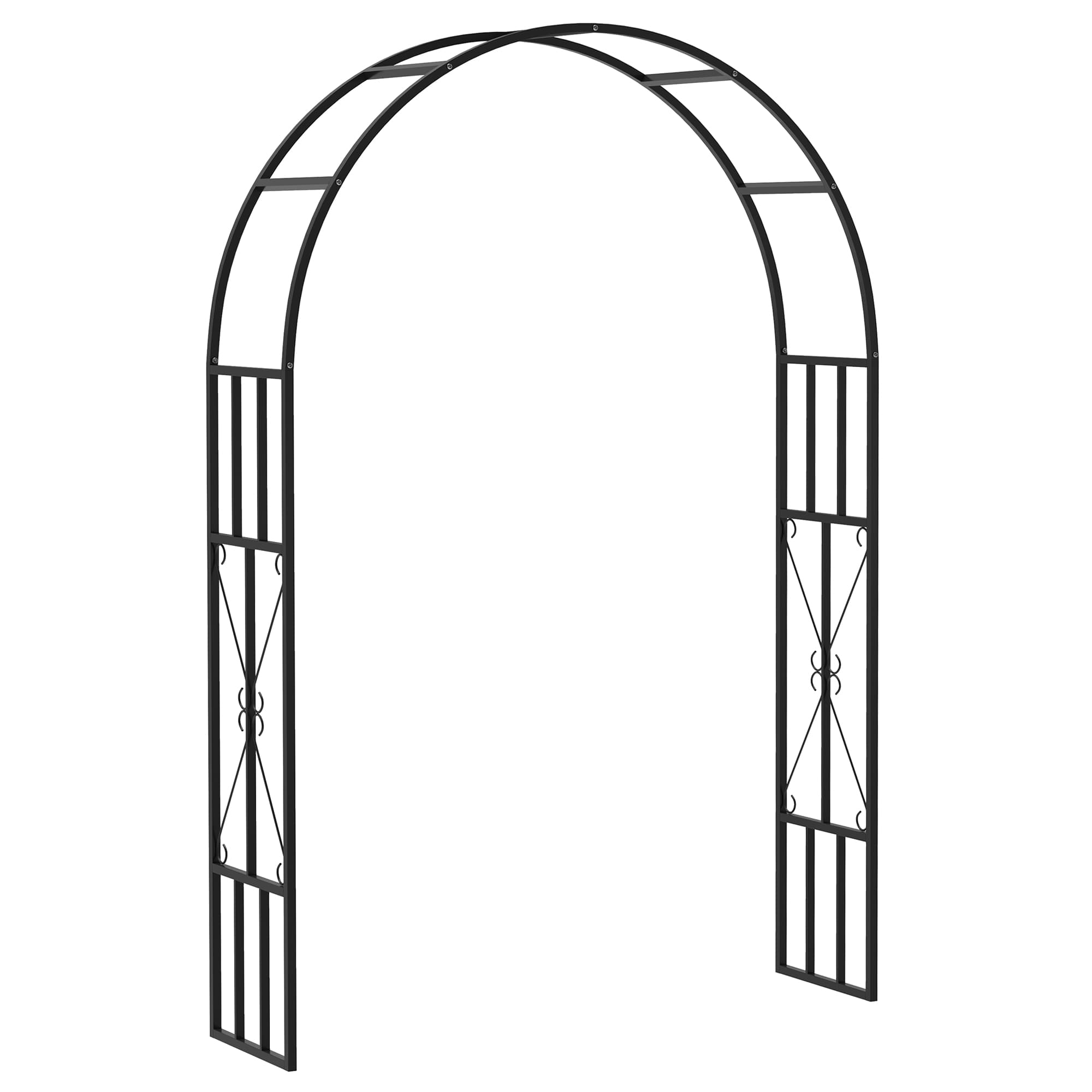 Outsunny Arche de jardin en acier arceau à rosiers pour plantes grimpantes pour décoration de cérémonie150 x 40 x 223 cm noir