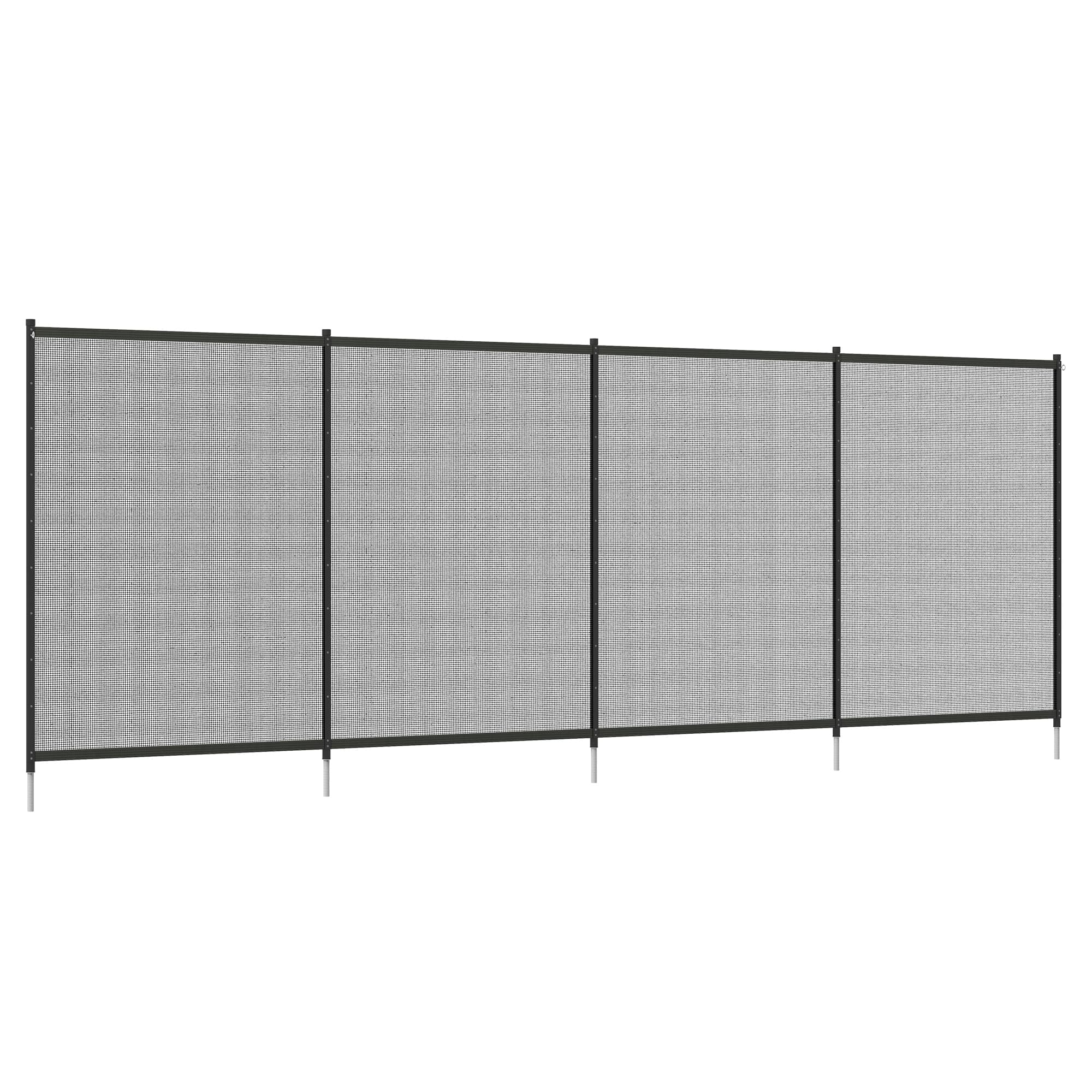 Outsunny Clôture barrière de sécurité pour piscine filet - lot de 4 panneaux - Dim. 365L x 126H cm - noir