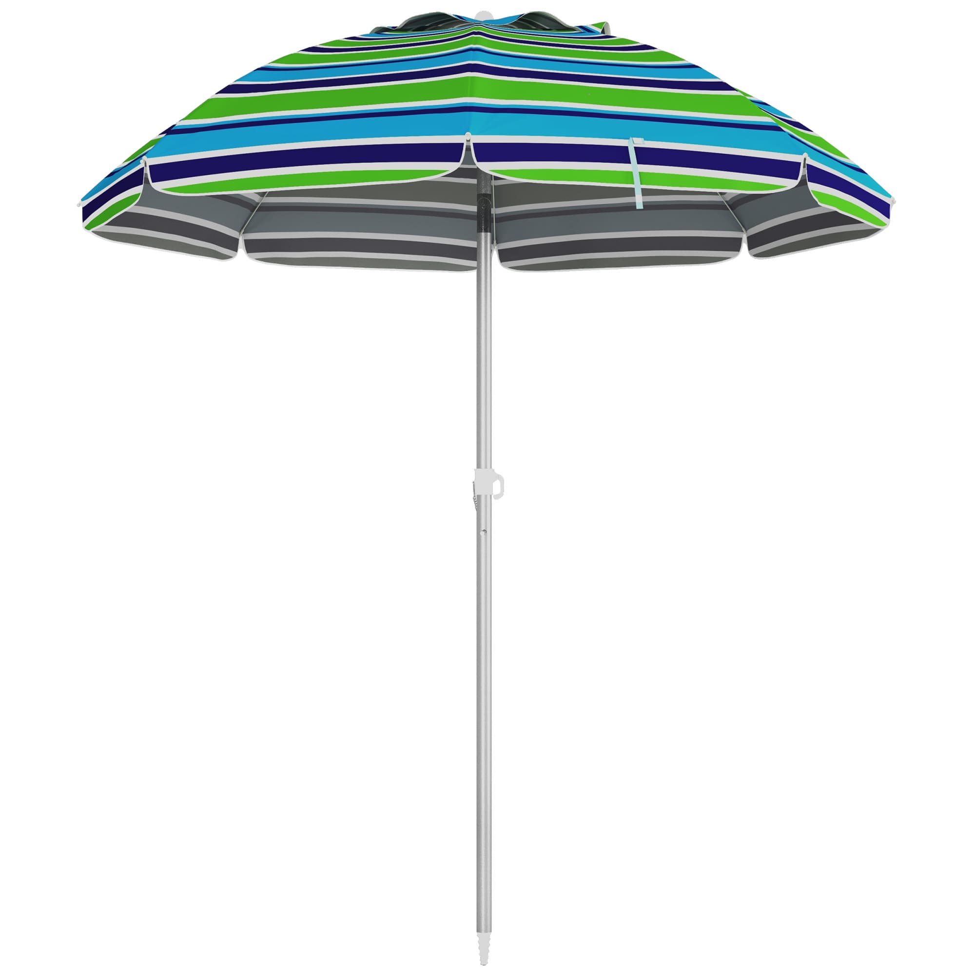 Outsunny Parasol de Plage Bleu Inclinable et Réglable en Hauteur avec Protection UV40 et Sac Aosom France