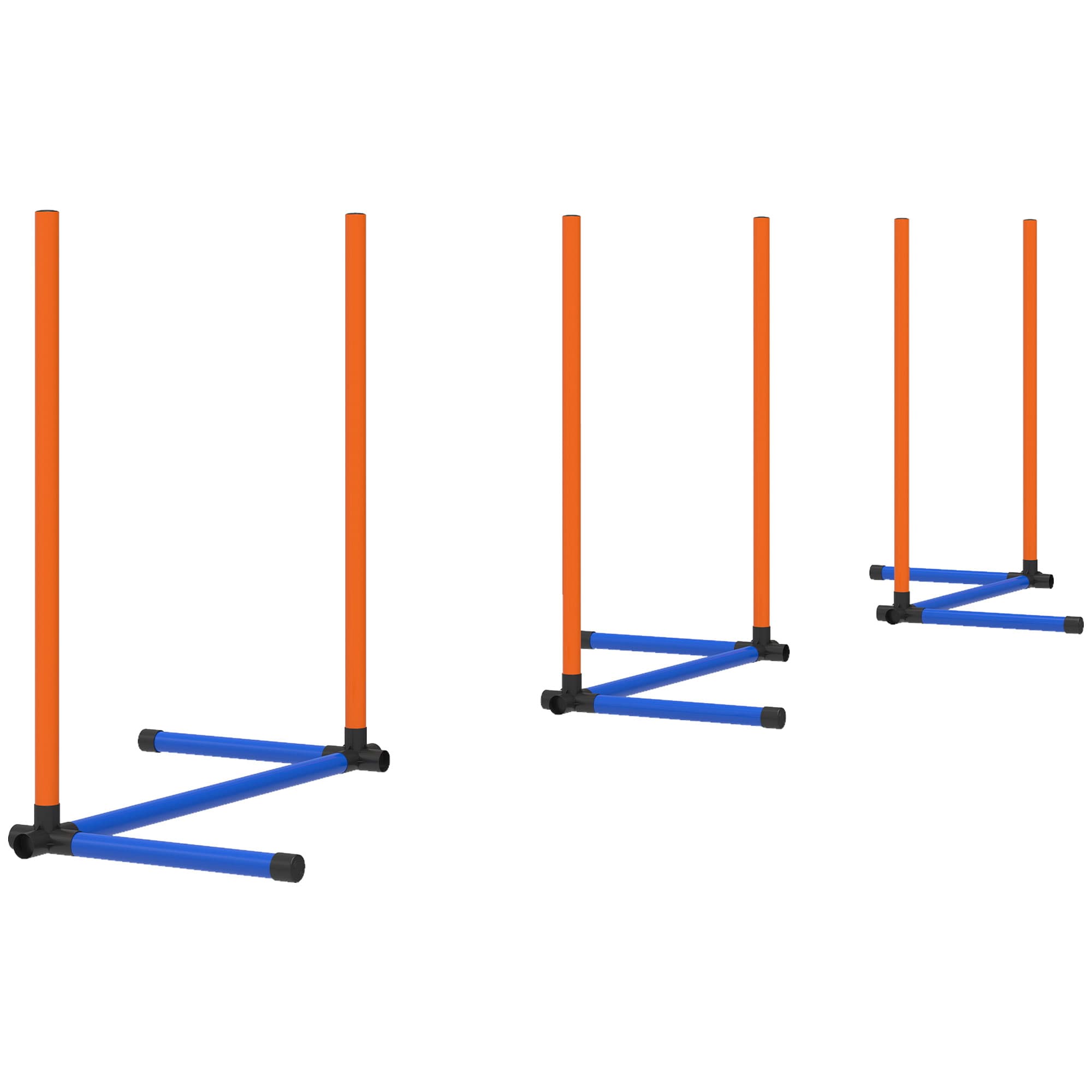 PawHut Set d'agility pour chiens 3 pièces équipement d'agility avec piquets de slalom sac de transport kit d'entraînement pour toutes tailles de chiens Orange