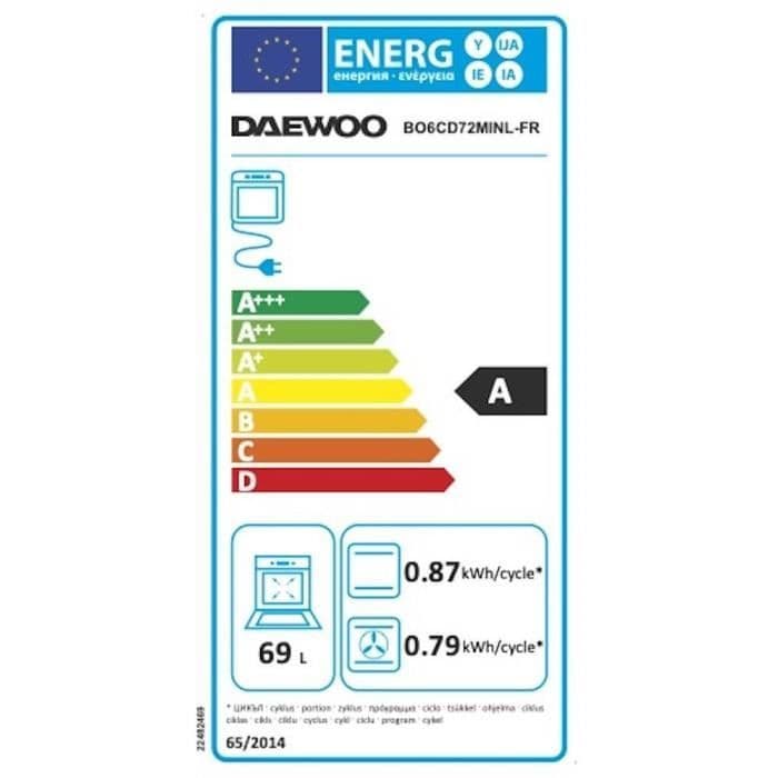 Four encastrable - Catalyse - Chaleur tournante - DAEWOO - BO6CD72MINL - Inox / Noir - 59,5 x 57,5 x 59,5 cm