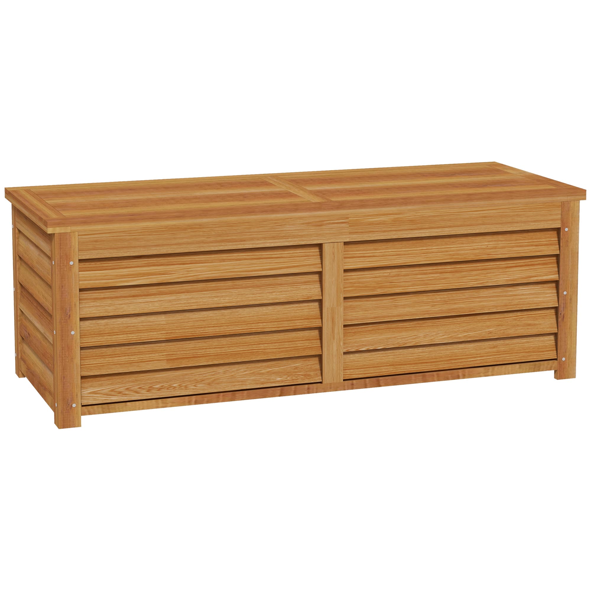 Outsunny Coffre de rangement extérieur jardin 176L en bois avec poignée, dim. 130L x 50l x 45H cm
