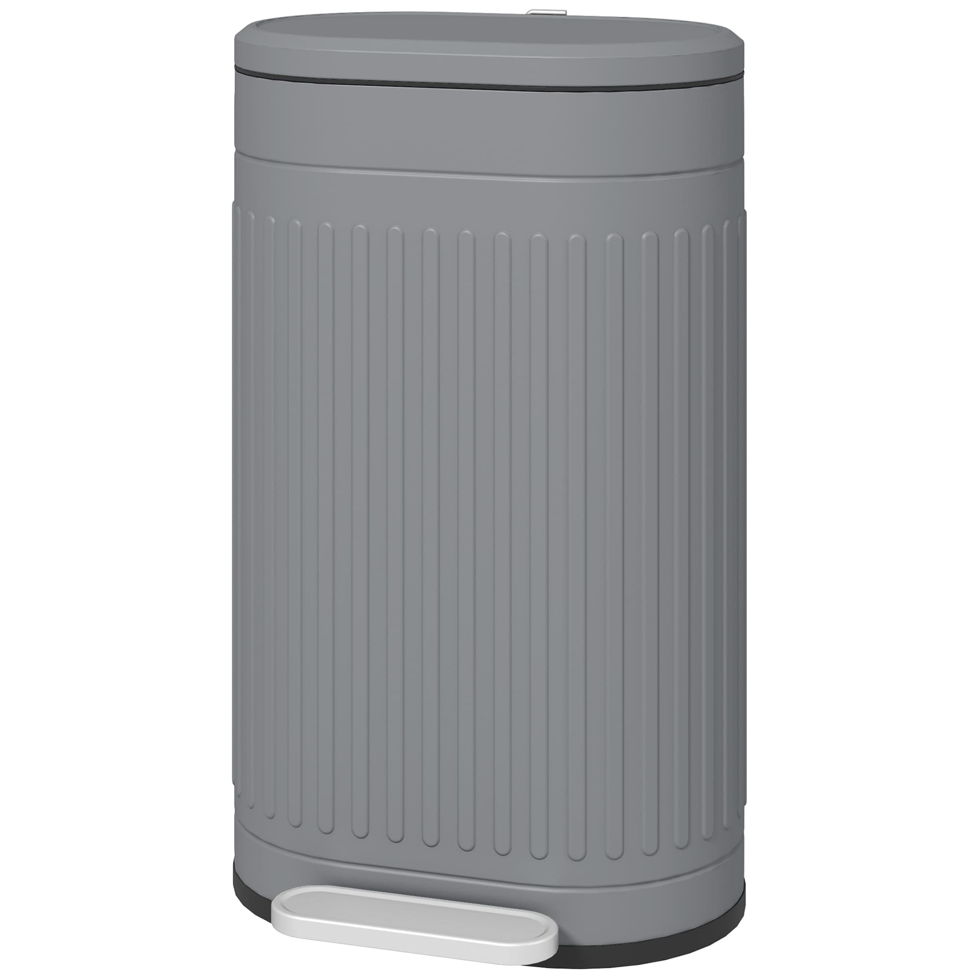 HOMCOM Poubelle 30L poubelle à pédale avec couvercle pédale seau intérieur amovible fonction Soft-Close 36,5 x 31,2 x 60,8 cm, Gris