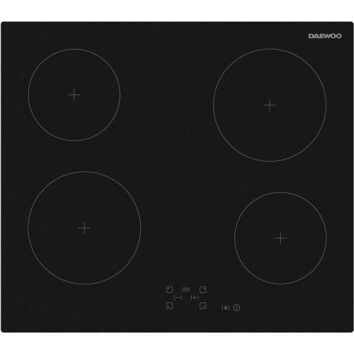 Plaque de cuisson vitrocéramique - DAEWOO - 4 foyers - 60 cm - BH6VTF27BNM - Noir
