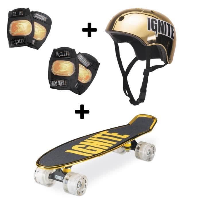 Set glisse urbaine - MONDO - IGNITE Combo Set Tyro - Skateboard et protections - Or