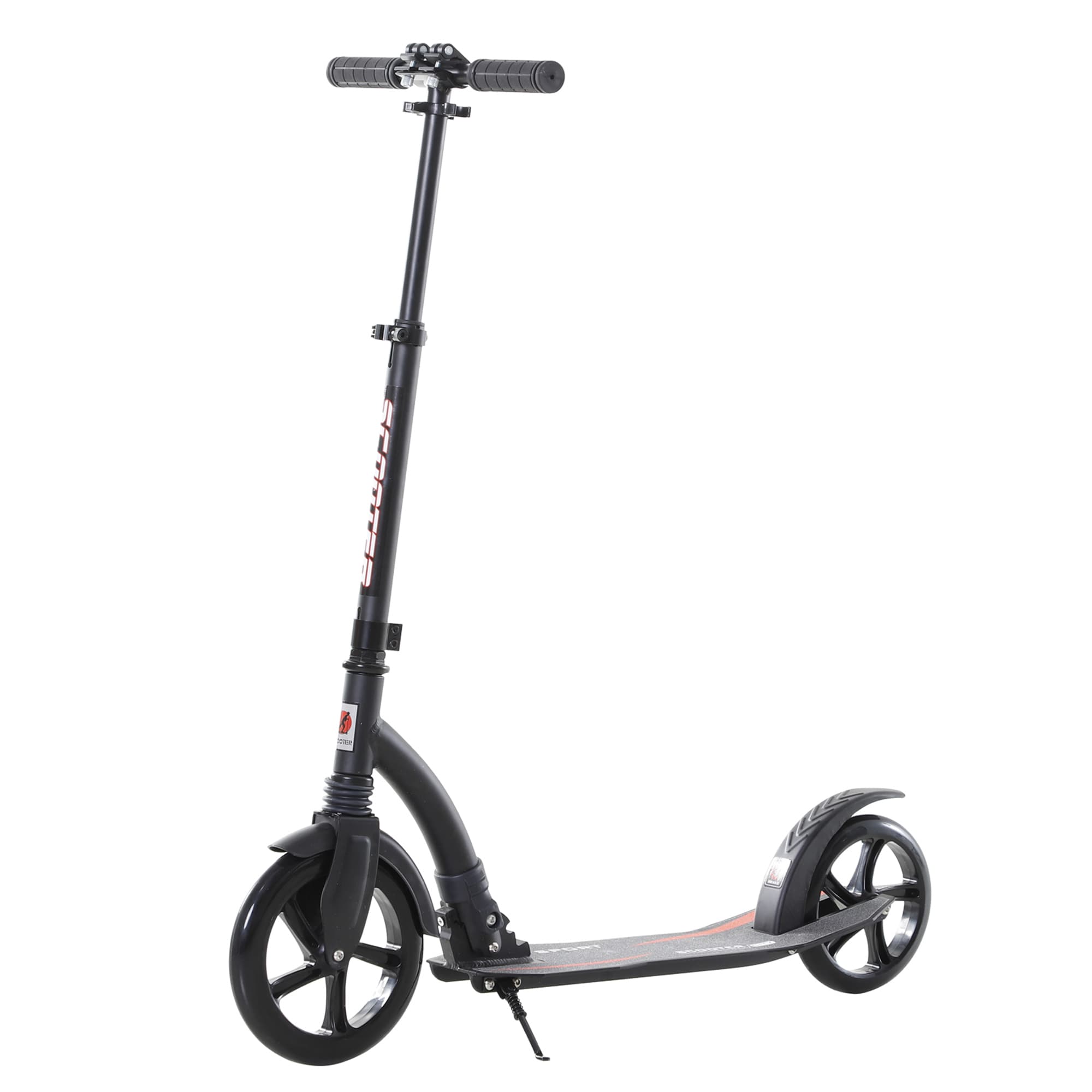 HOMCOM Trottinette pliable pour adulte à partir 14 ans 92,5 x 37,5 x 82-97 cm hauteur guidon réglable alu noir