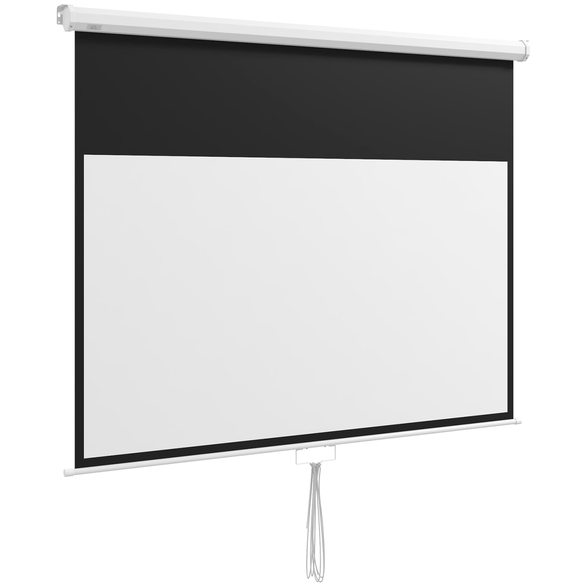 HOMCOM Écran de projection TV et Home Cinema 80 Pouces 16:9 4K HD, fixation mural ou plafond, 187 x 8 x 150 cm