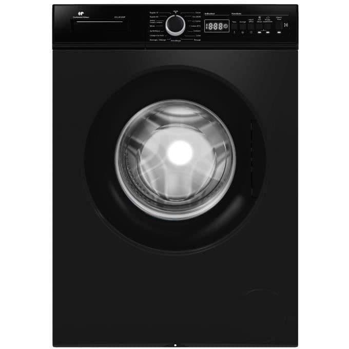 Lave-linge hublot - Pose libre - CONTINENTAL EDISON - CELL812IBP - 8 kg - Induction - 60 cm - 1200 trs/min - Noir mat