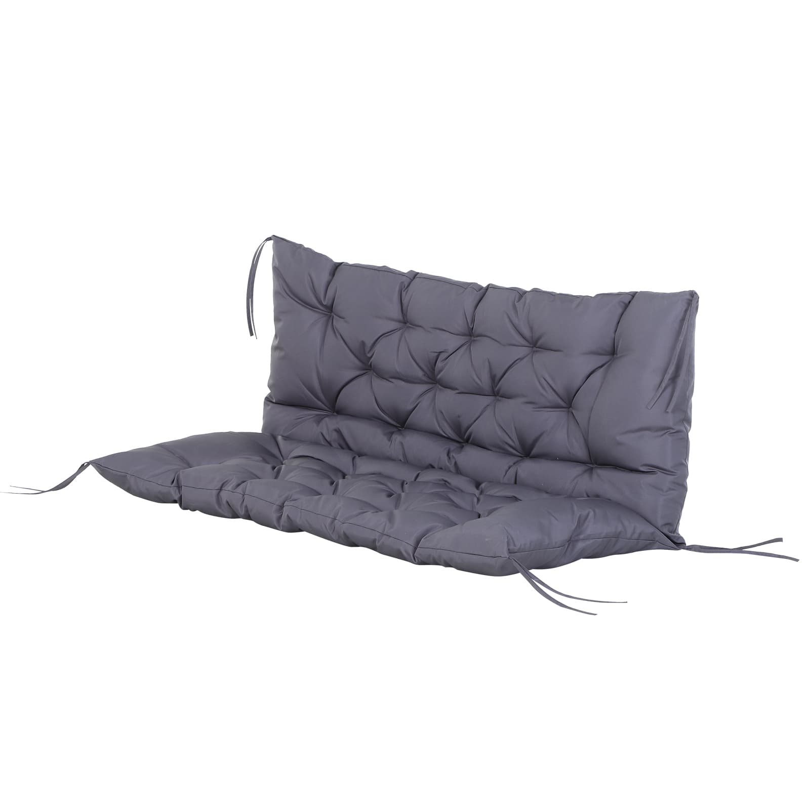 Outsunny Coussin Matelas Assise Dossier pour Banc de Jardin balancelle canapé 2 Places Grand Confort 132 x 110 x 10 cm Gris