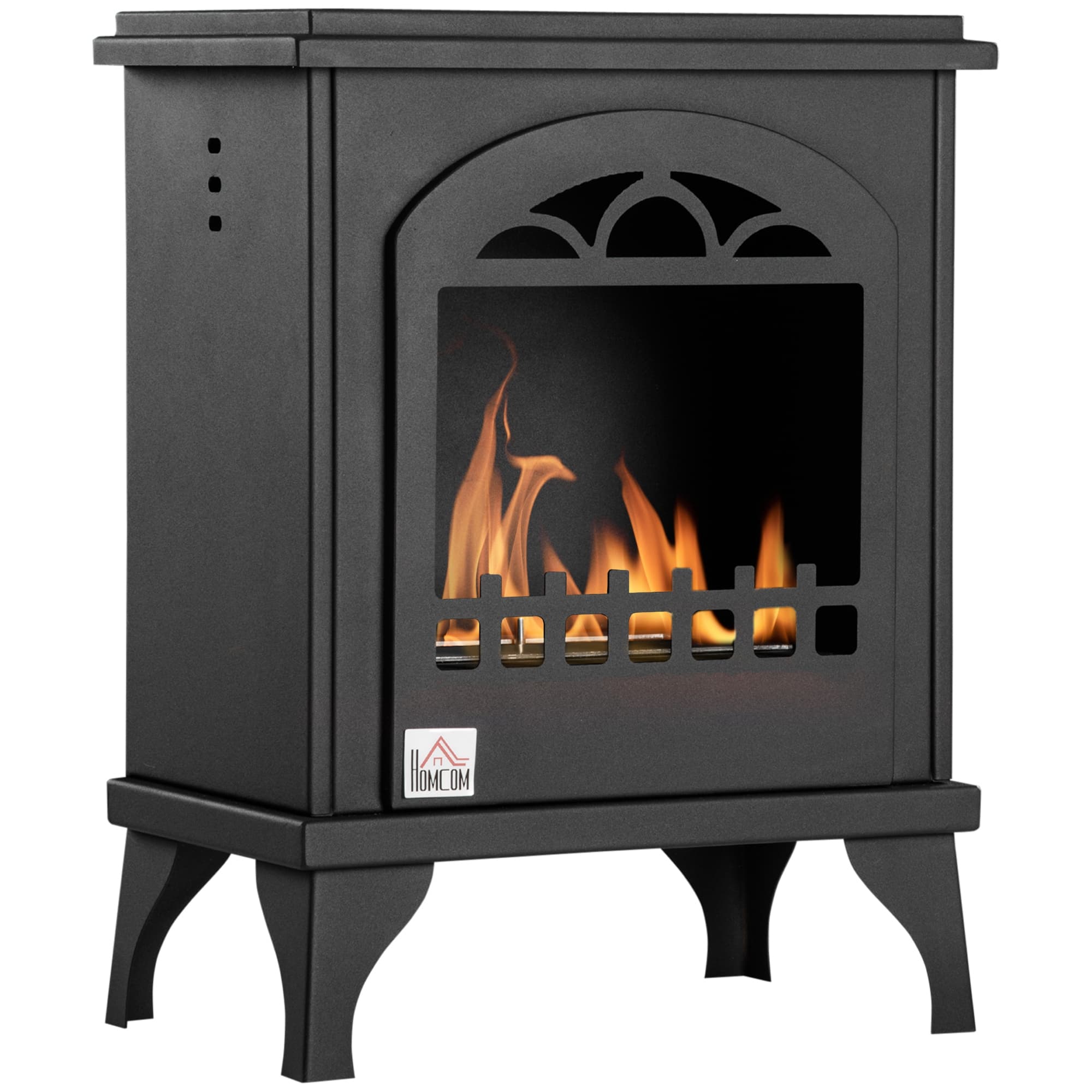 HOMCOM Cheminée bioéthanol sur pieds avec réservoir 1,2 L, environ 3 h de durée de combustion couverture 25 m2 41 x 25 x 54 cm