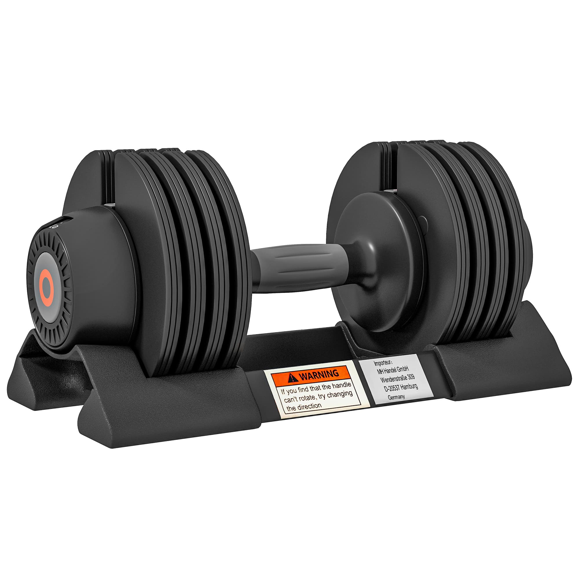 SPORTNOW Haltère réglable poid 3,5kg 6kg 8kg 10kg plateau et poignée antidérapante équipement de fitness pour la maison noir