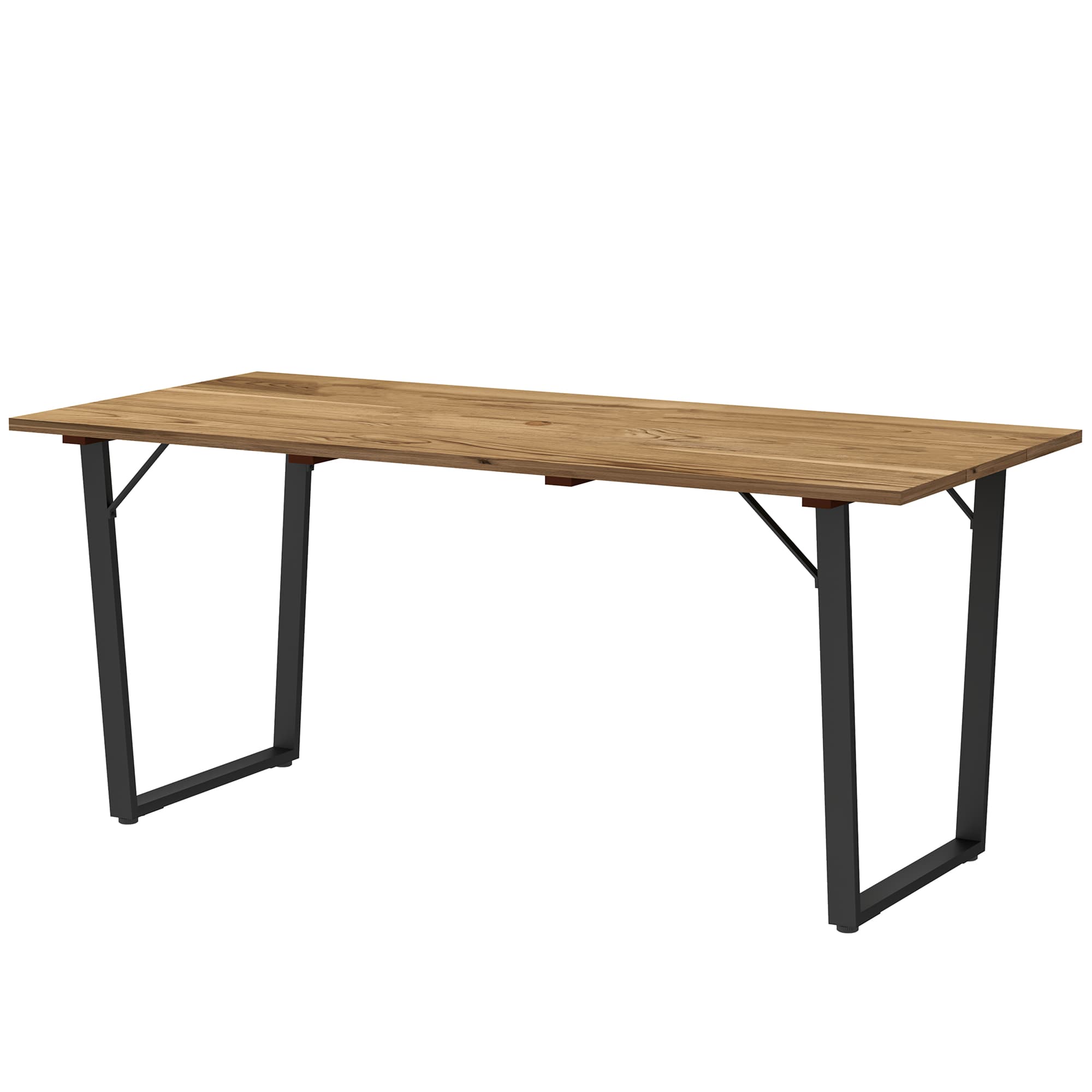 Outsunny Table à manger de jardin pour 6 personnes table de jardin avec plateau à lattes et trou de parasol 175 x 80 x 75 cm noir