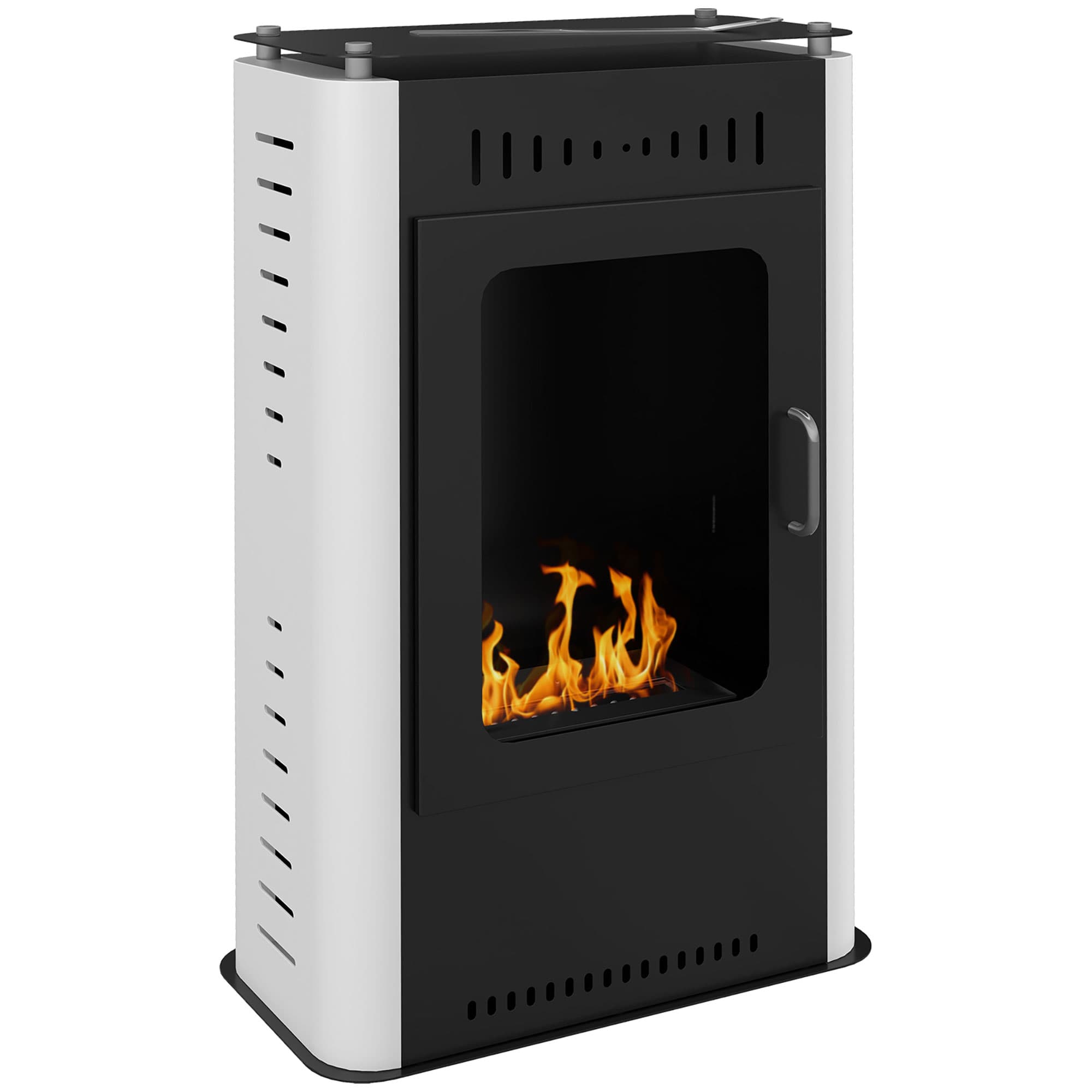 HOMCOM Cheminée poêle à éthanol avec réservoir 1,2L 3h de durée de combustion couverture 20 à 25 m2 50 x 27 x 82 cm noir